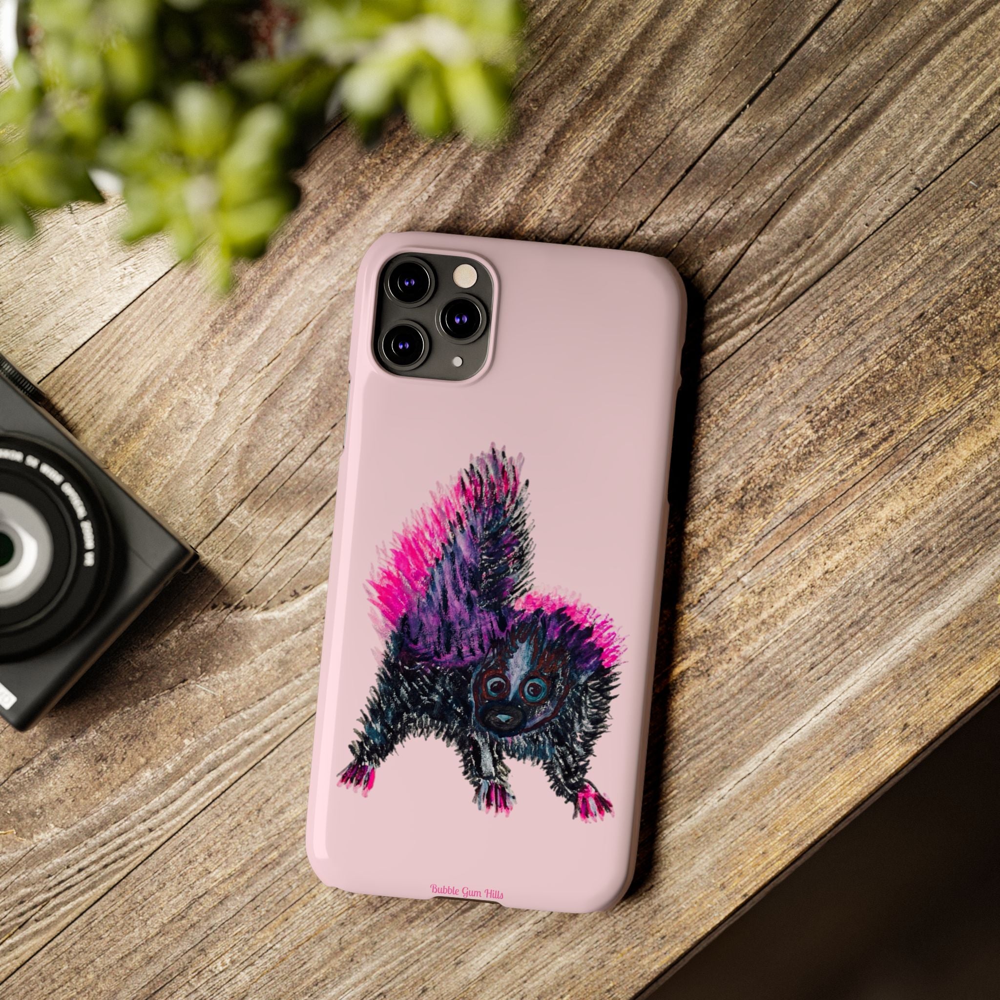 Pink Baby Punk Skunk Slim Mobile Phone Case — Cute Retro Animal Phone Cover