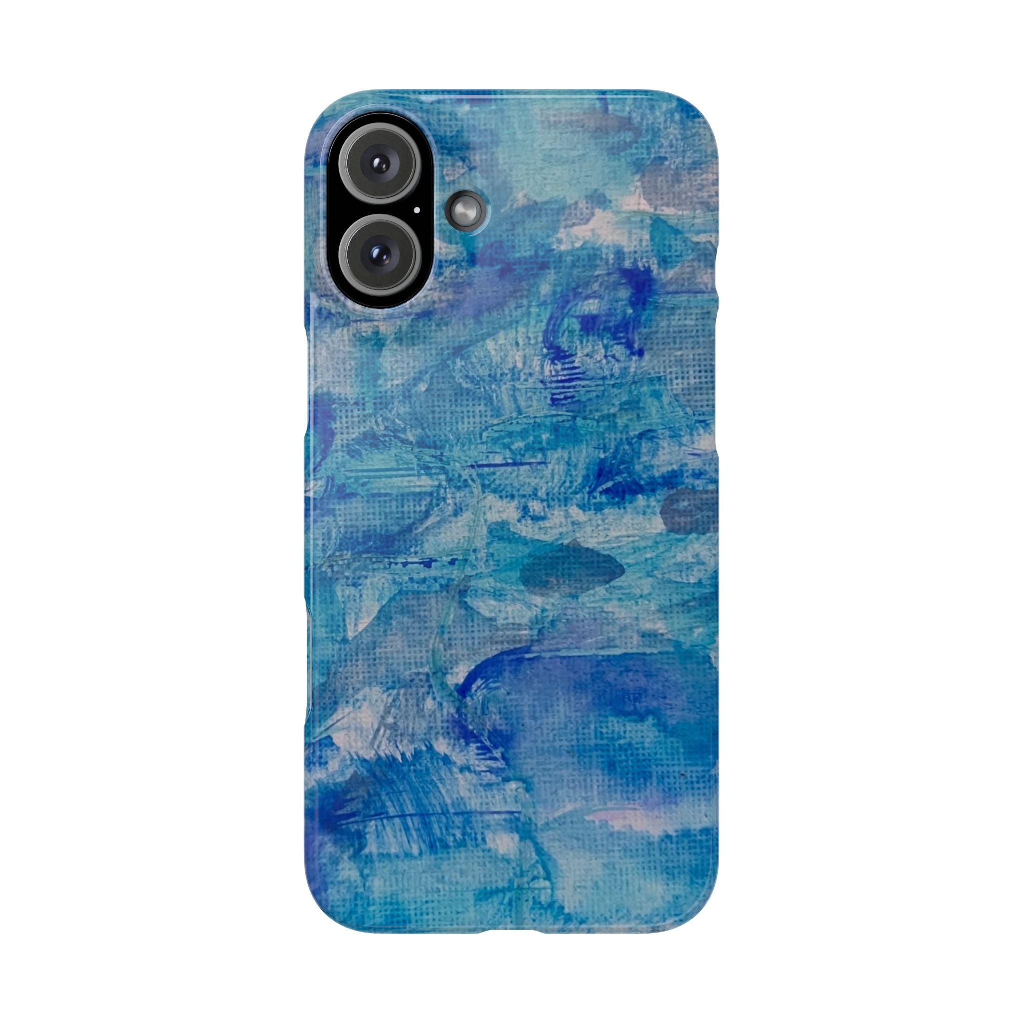 Blue Watercolor Slim Phone Case — Abstract Ocean Art Protective Cover