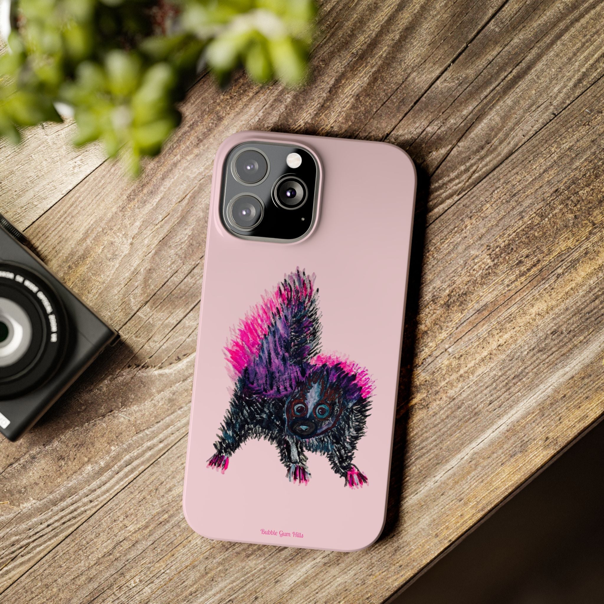 Pink Baby Punk Skunk Slim Mobile Phone Case — Cute Retro Animal Phone Cover