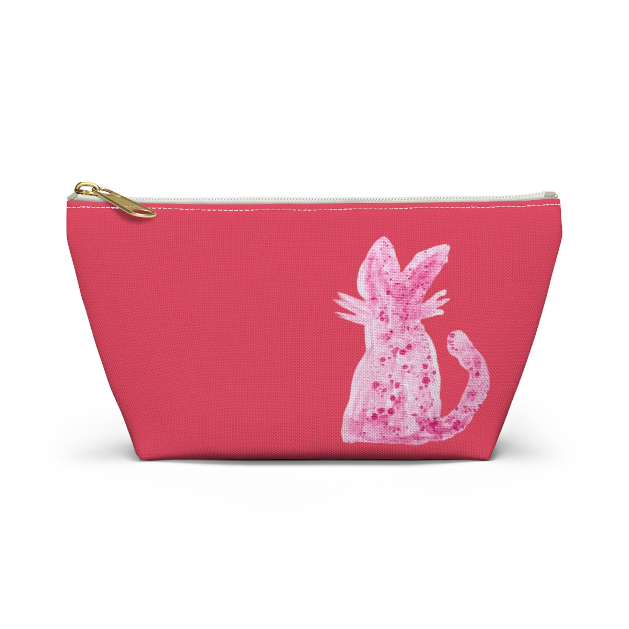 Fun Cat & Mouse Pink Accessories Makeup Zipper Bag Pouch Cute Day & Travel Bag Small & Large