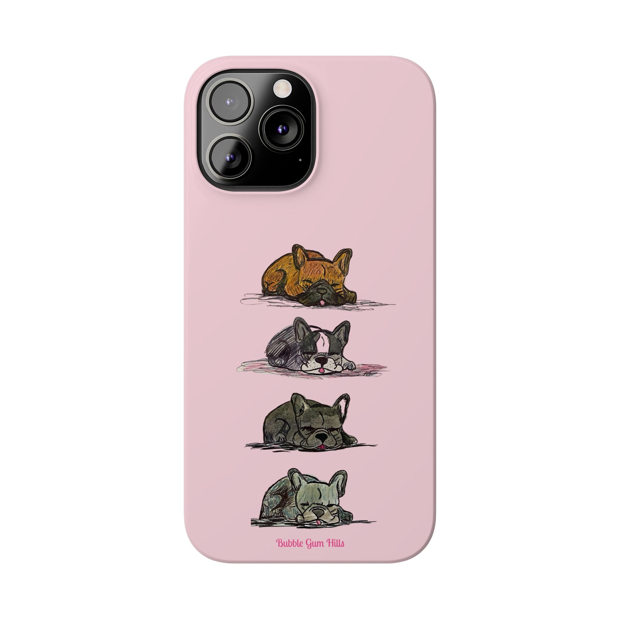 Sleeping French Bulldogs Slim Phone Case — Cute Nap Stack Pet iPhone Cover