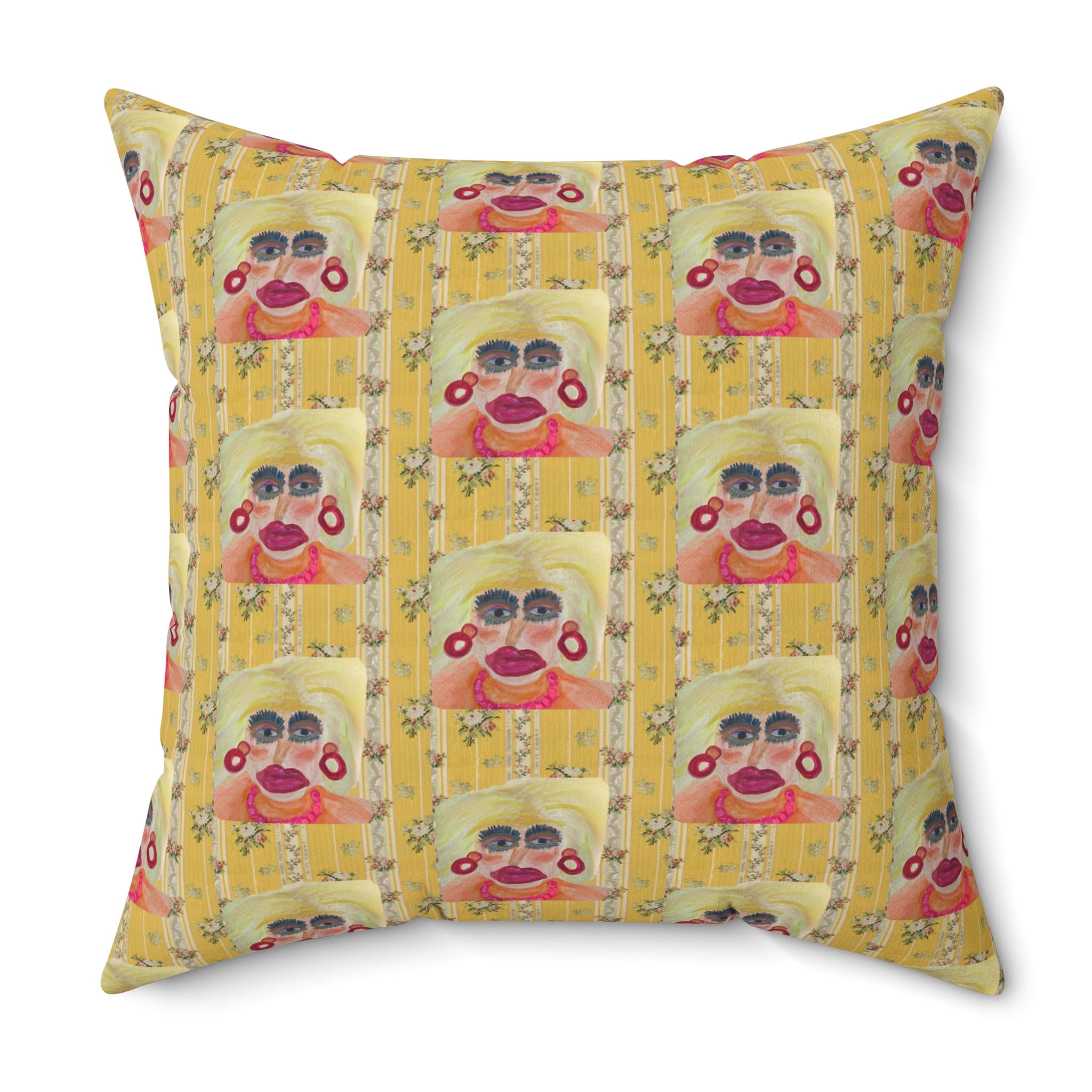 "The Annoying Neighbor "- Retro Yellow Decorative Throw Pillow