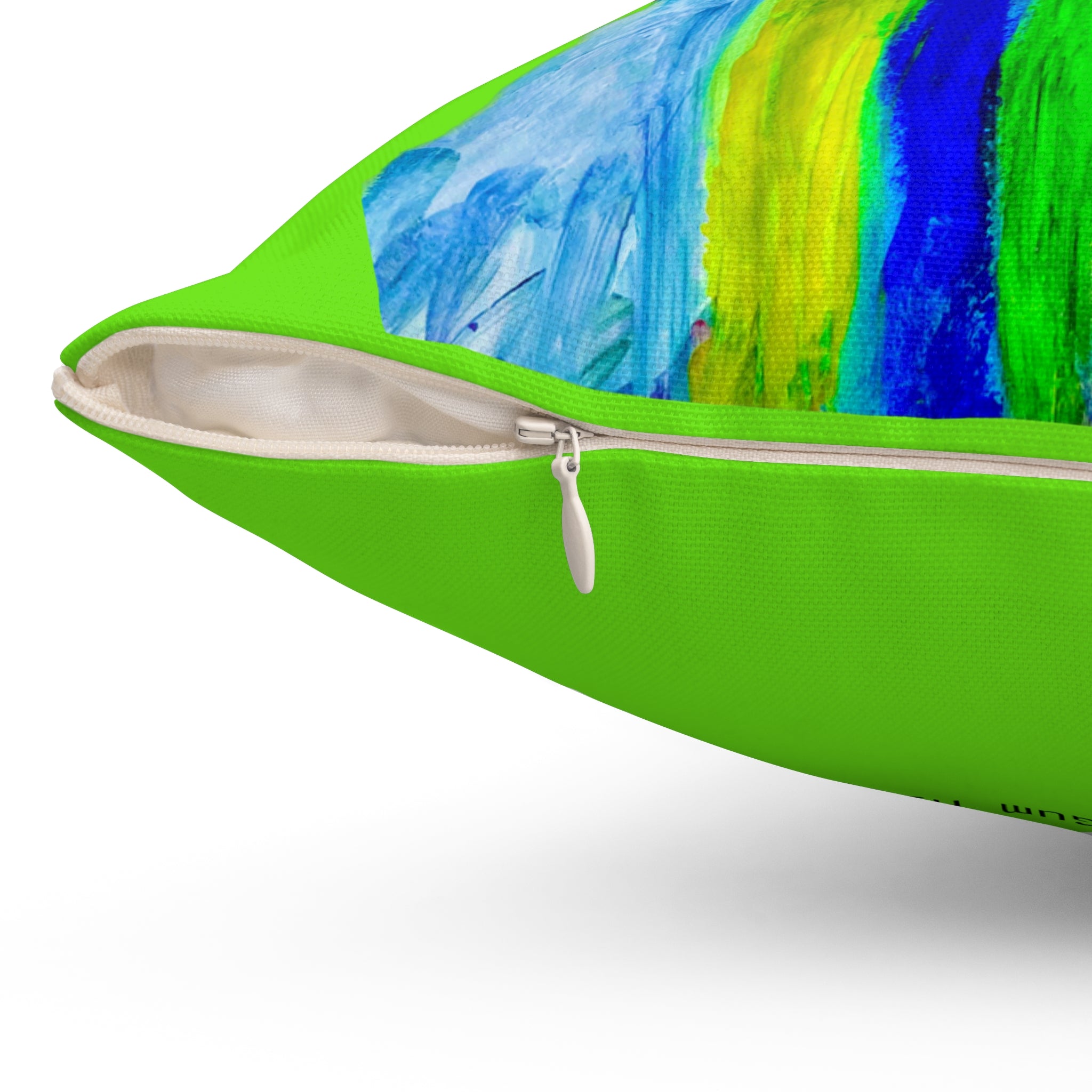 Retro TV SMPTE Melting Color Bars  —Green Decor Pillow
