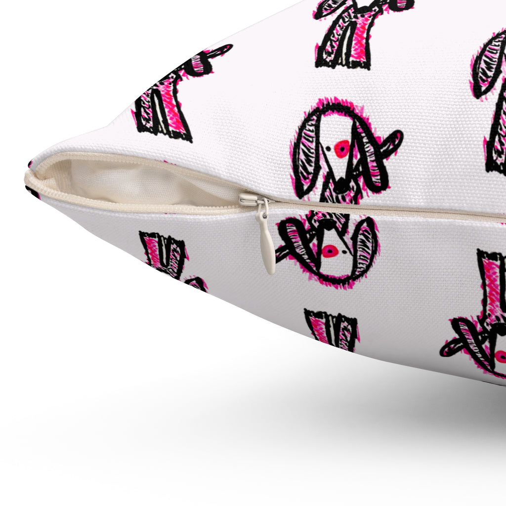 Bubble Gum Pink Puppy Decorative Pillow