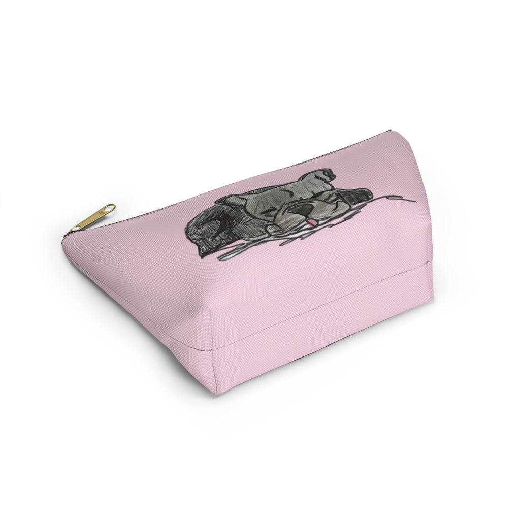 Cute Blue Gray French Bulldog Makeup Accessory Pouch Zipper Bag Day or Travel Small & Large