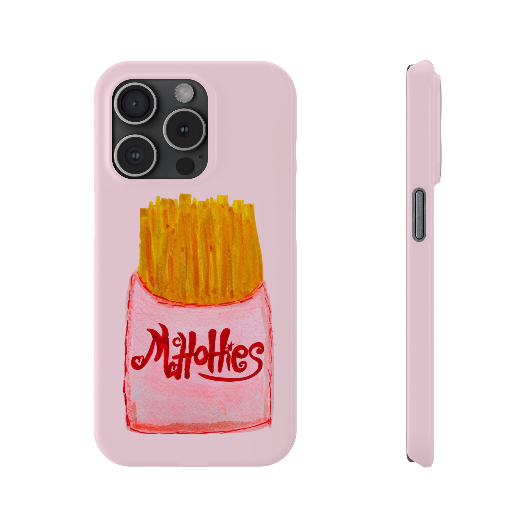Pink French Fry Phone Case — Cute Fun 'McHotties' Snack Art Slim Case