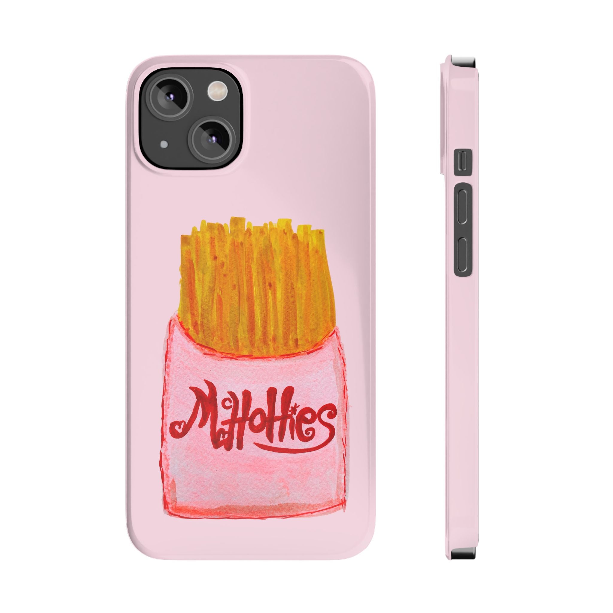 Pink French Fry Phone Case — Cute Fun 'McHotties' Snack Art Slim Case