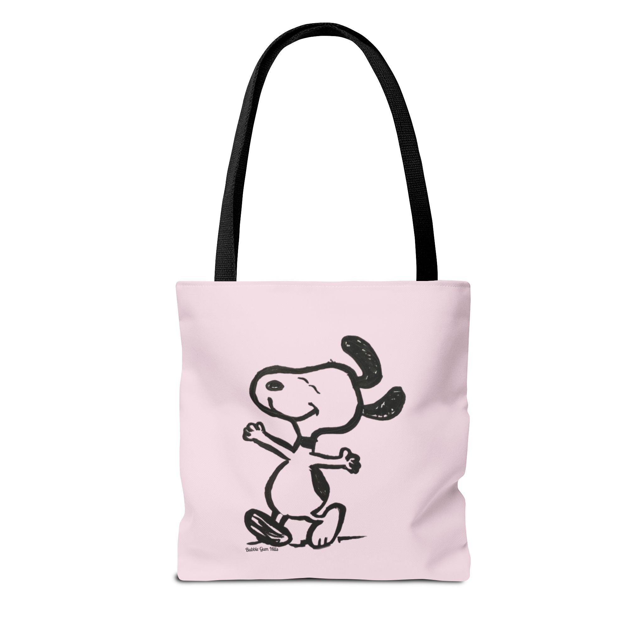 Pink Illustration Dog Bag  Arm / Shoulder with 2 Black Straps Medium Shop Day or Travel Tote Bag