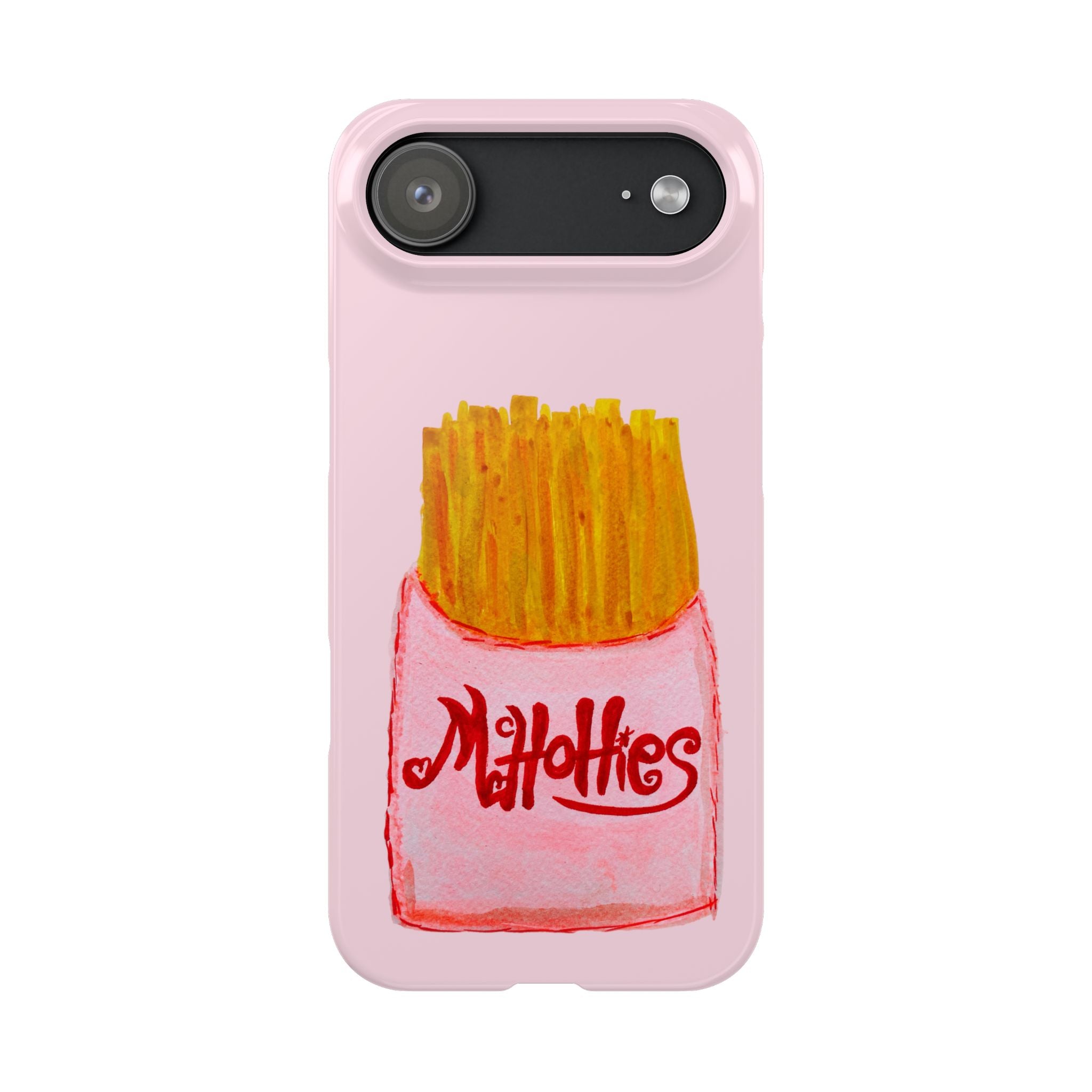 Pink French Fry Phone Case — Cute Fun 'McHotties' Snack Art Slim Case