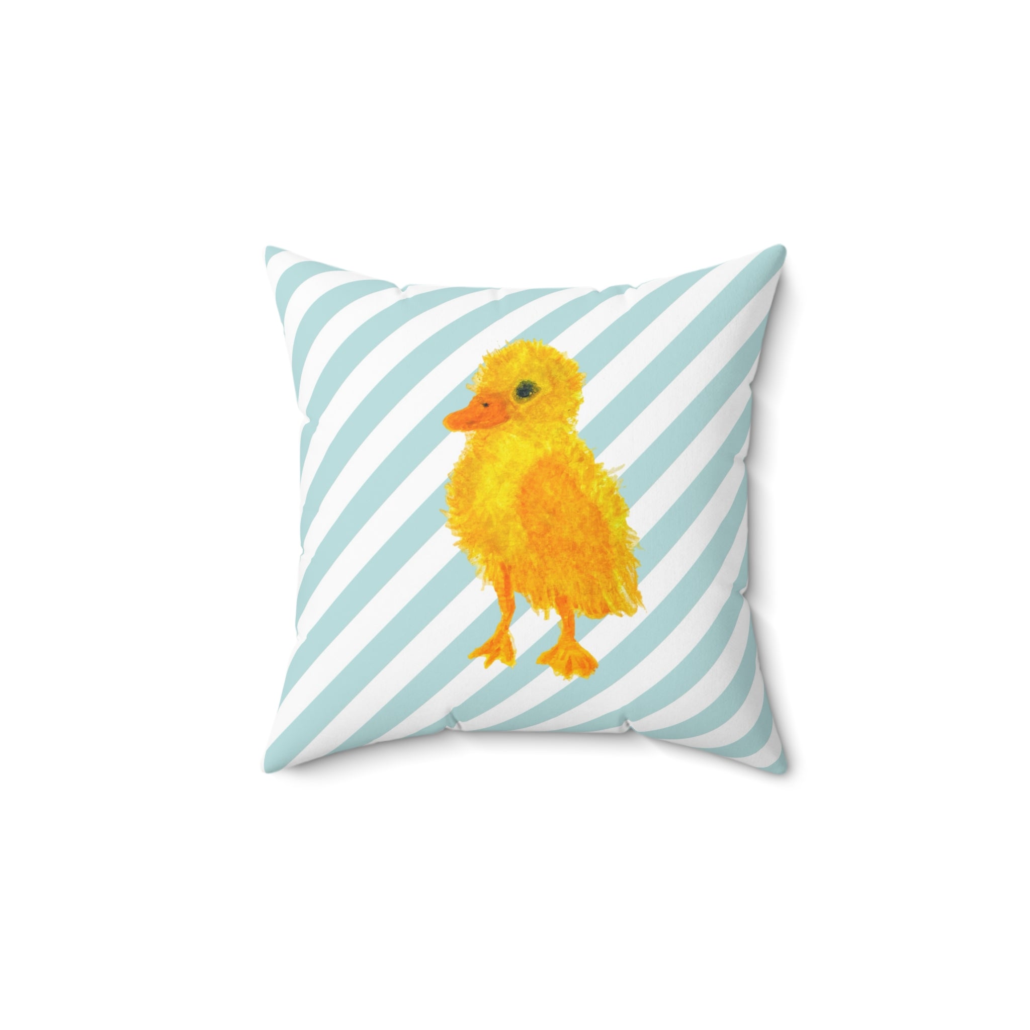 Papa Jones' Farm:  Cute Yellow Chicks- Throw Pillow — Double-sided Pastel Polka Dot & Stripe Nursery Decor