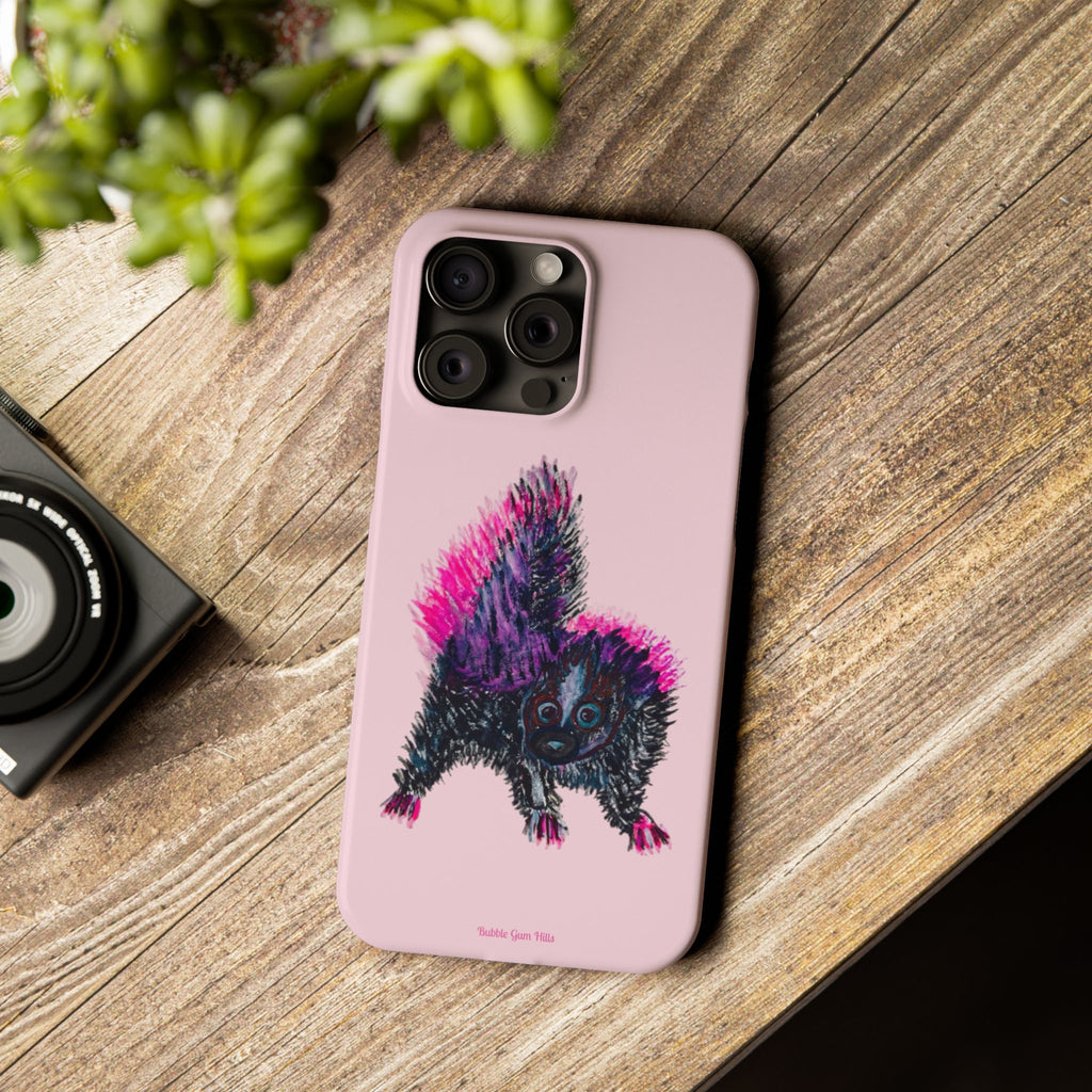 Pink Baby Punk Skunk Slim Mobile Phone Case — Cute Retro Animal Phone Cover