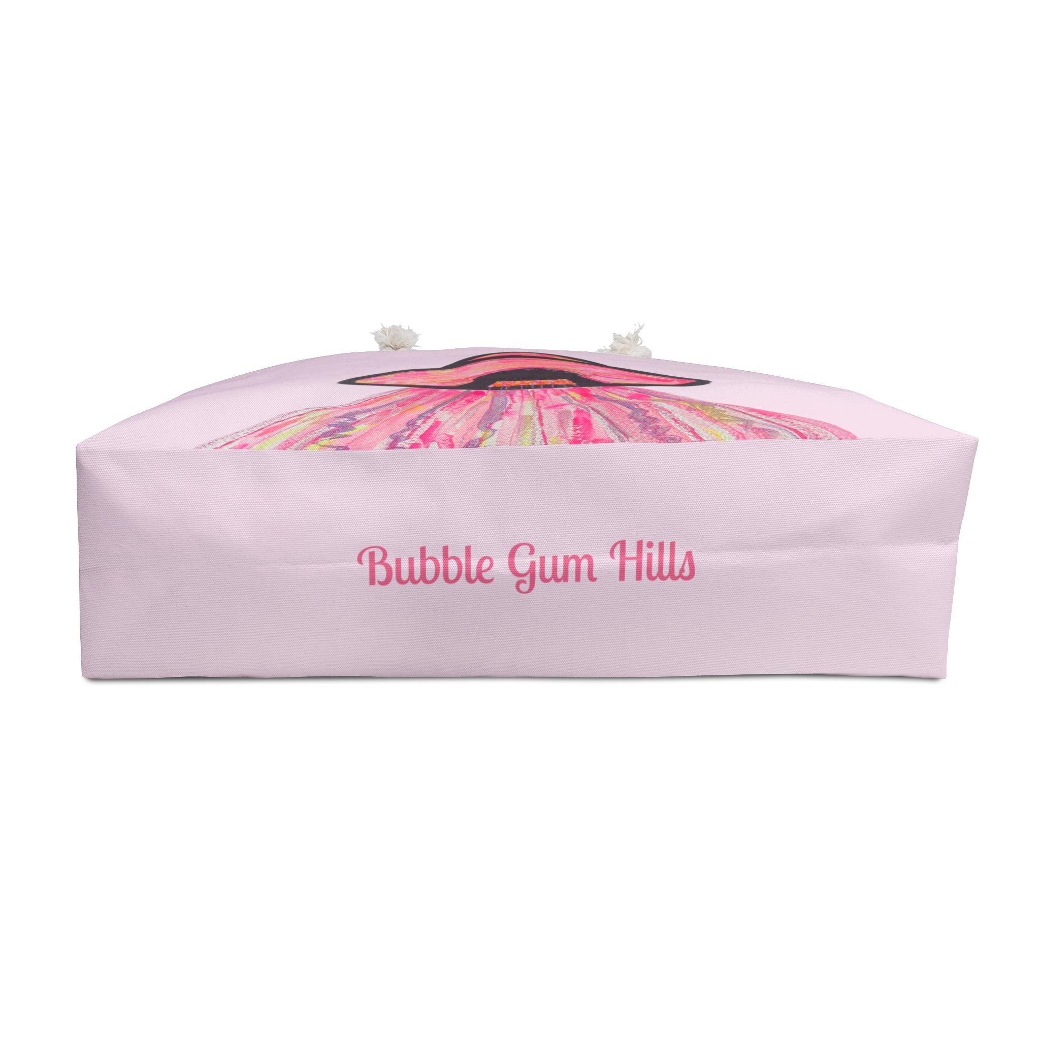 Pink Spaceship UFO "We Come in Pink" Novelty Weekender Tote Bag