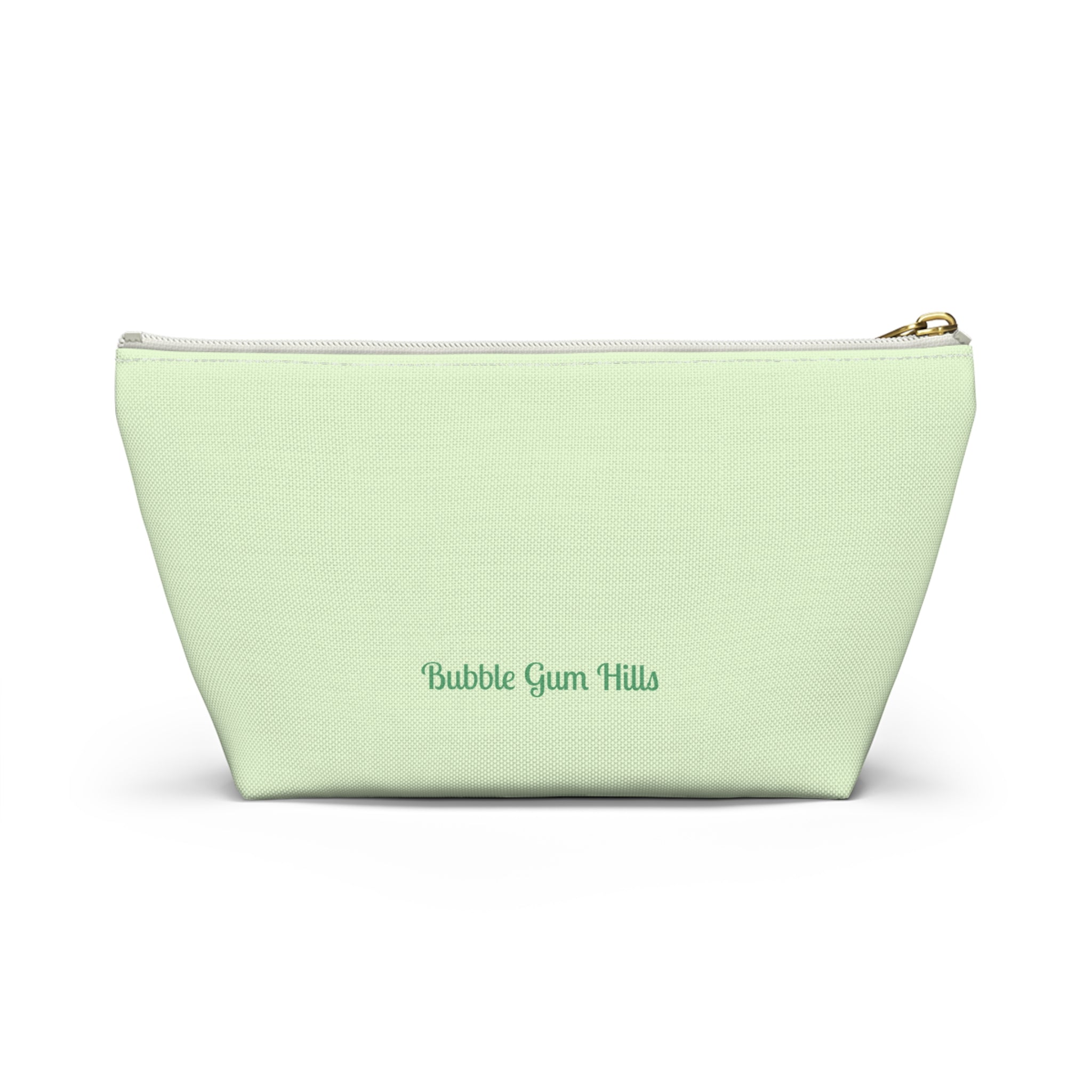Shades of Green Bird Watercolor Zipper Accessory Makeup Day or Travel Cosmetic Pouch Bag