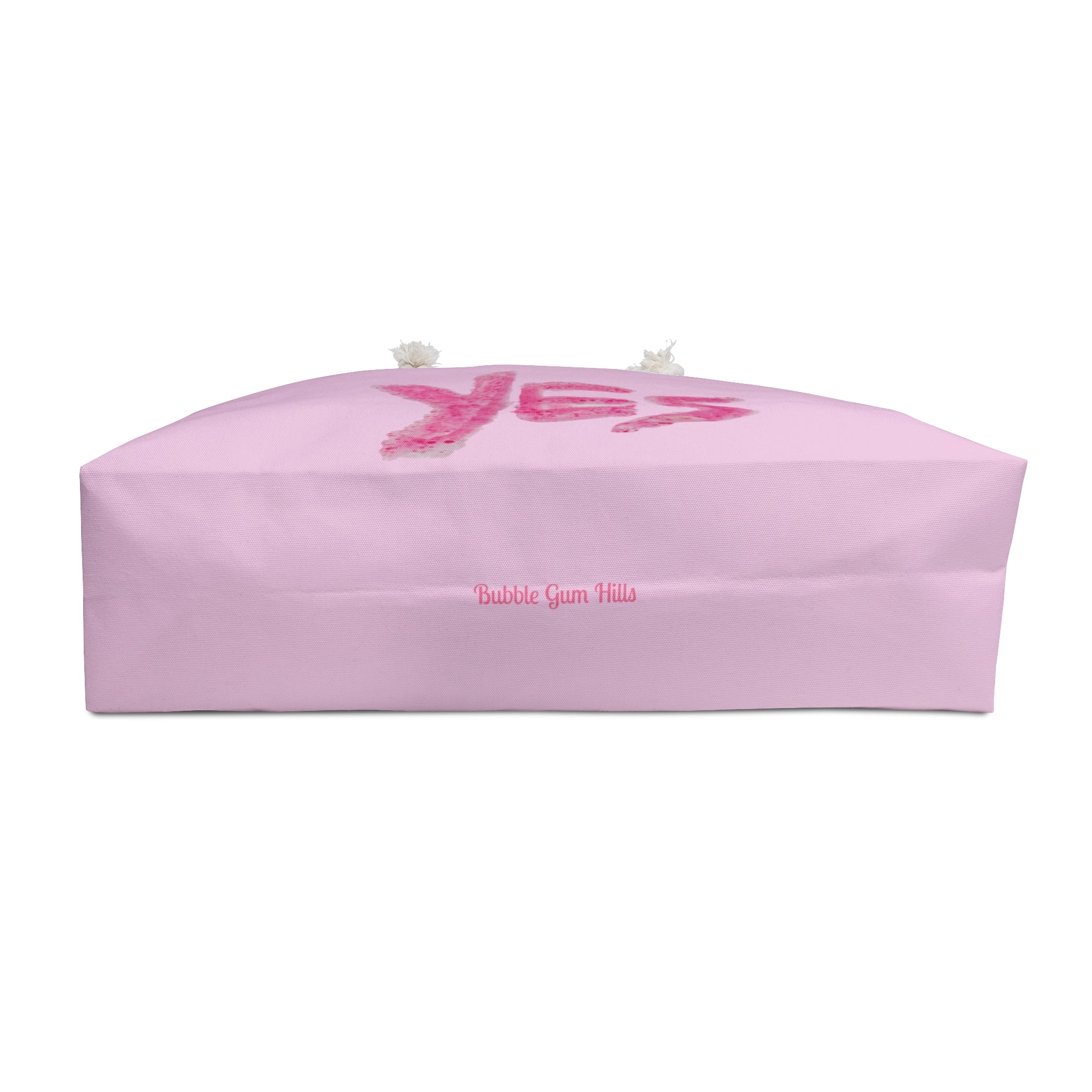 YES & NO Statement Tote Bag | Pink Canvas Weekender Travel Bag