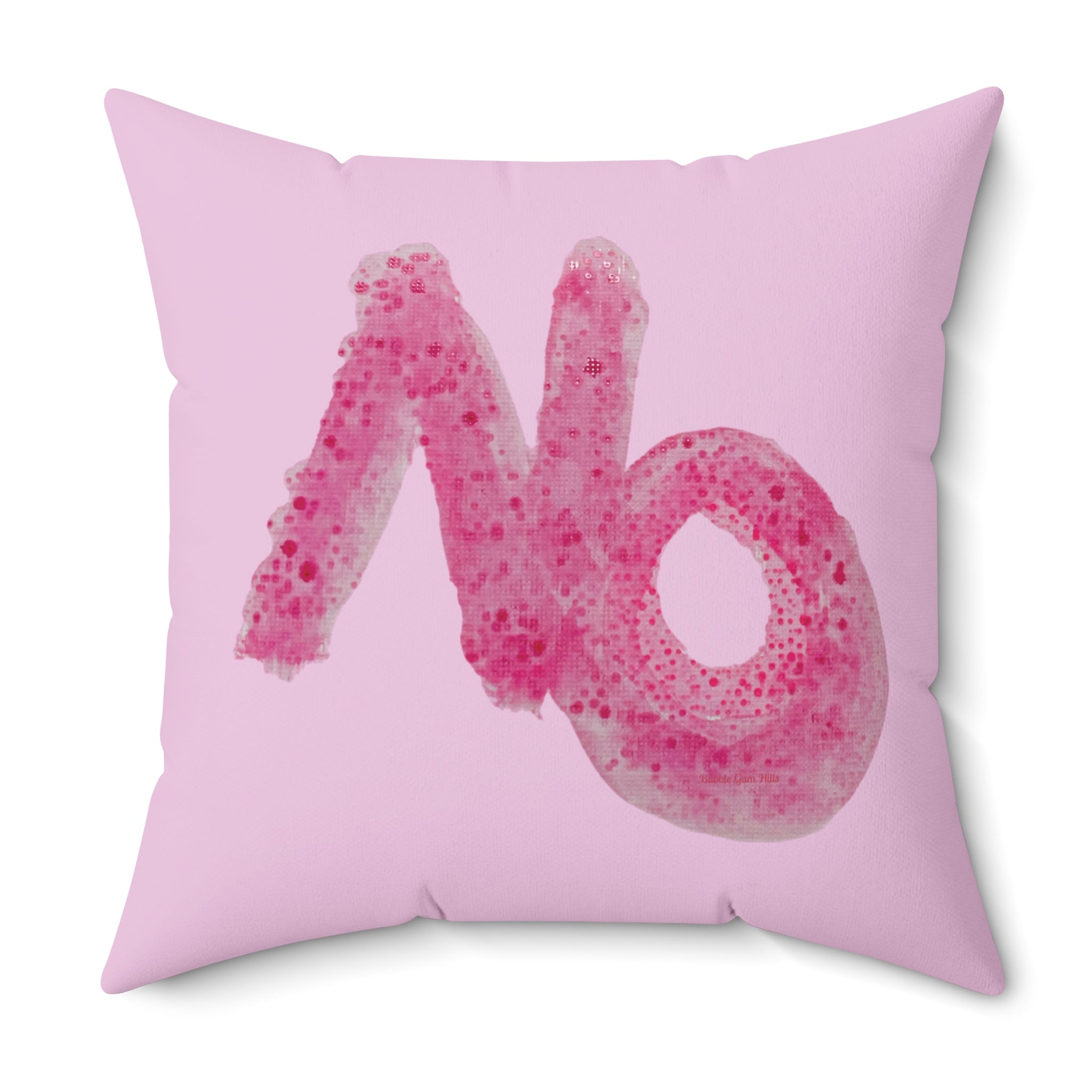 Pink 2- Sided 'Yes' & 'No' Accent  Decorative Throw Pillow — Playful & Fun