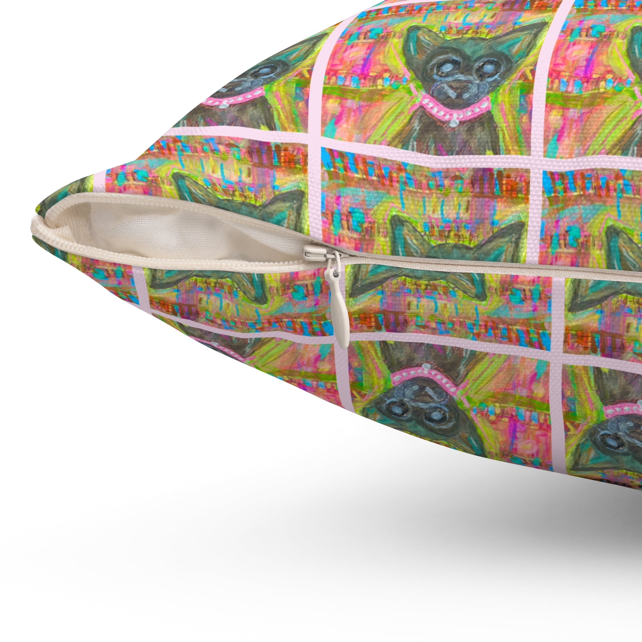 "Legally Adorable" Lily June Jelly Jones Pop Art Portrait- Colorful Pop Art Dog  Pillow