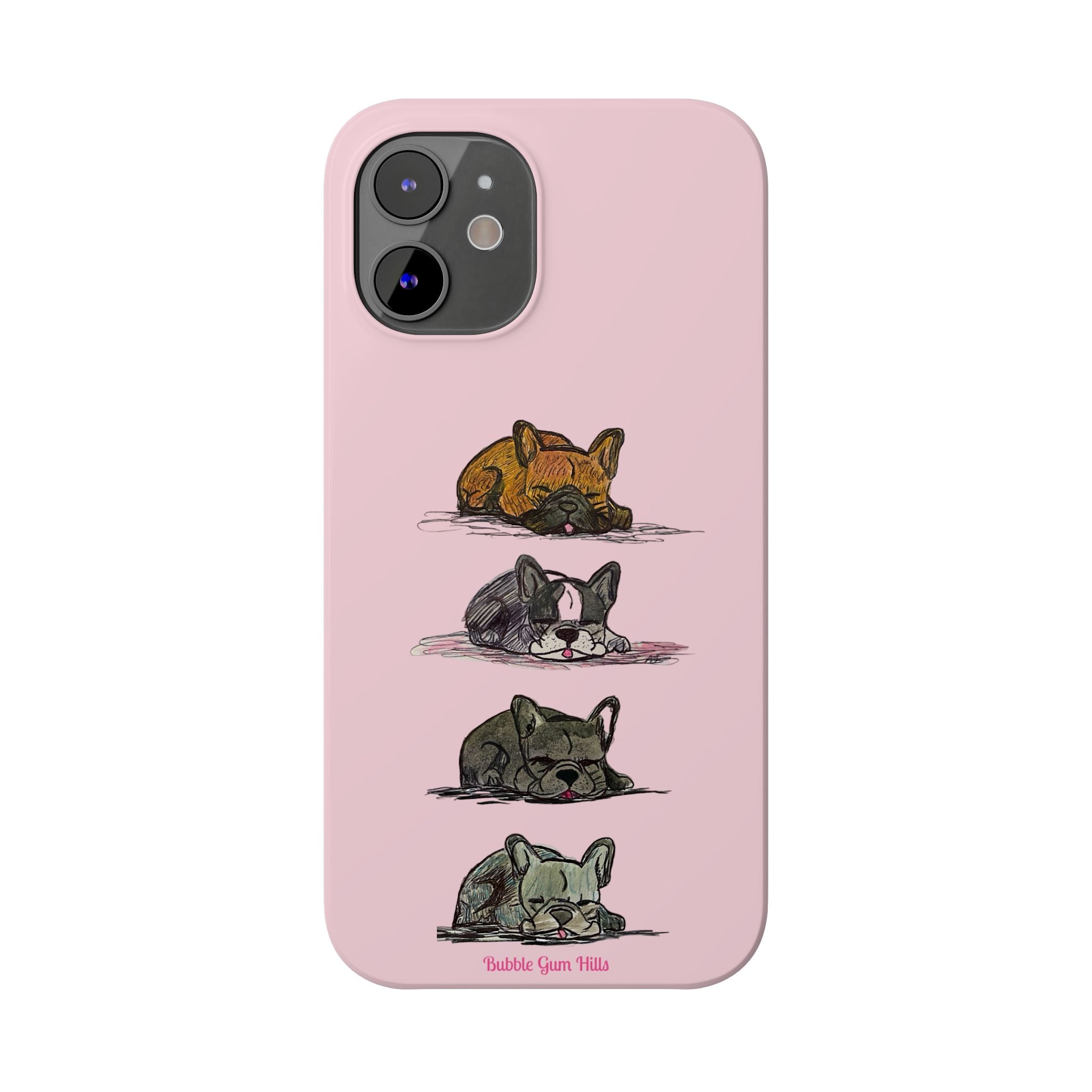Sleeping French Bulldogs Slim Phone Case — Cute Nap Stack Pet iPhone Cover