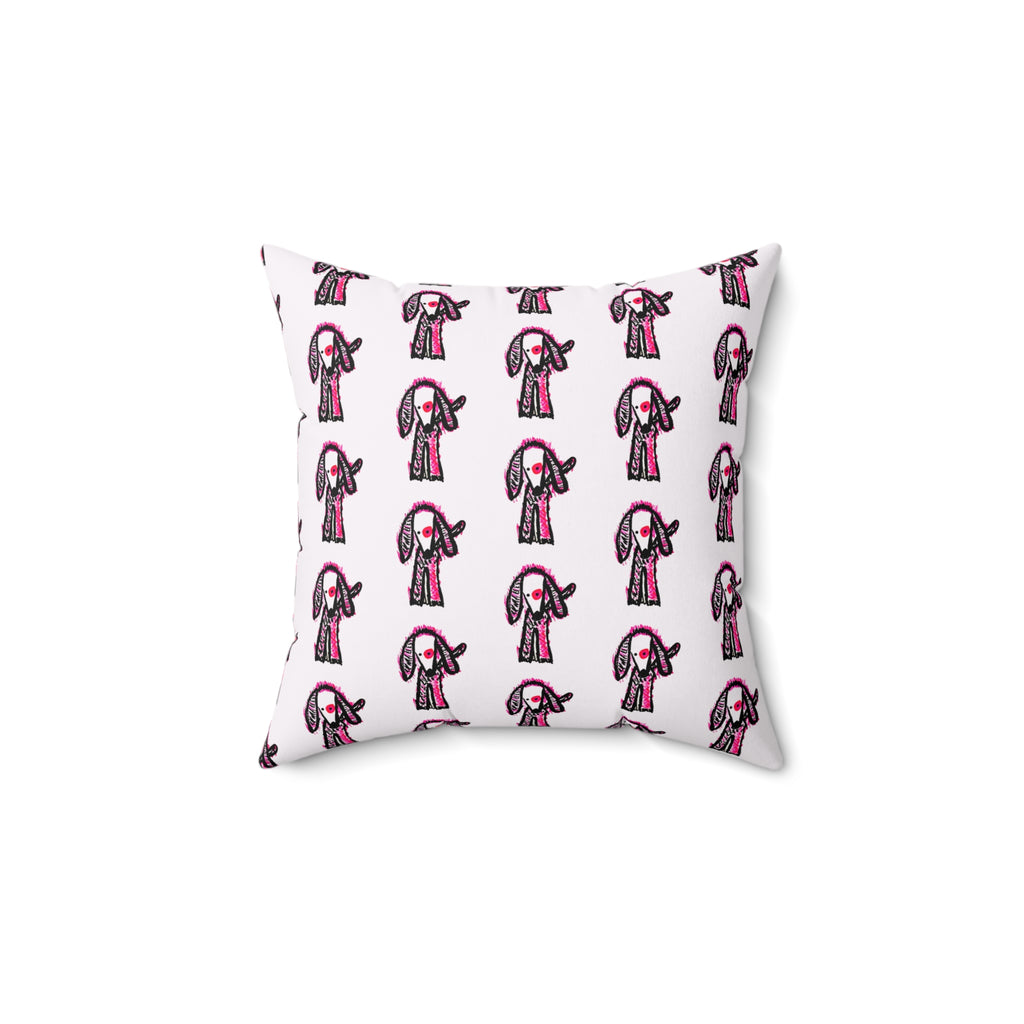 Bubble Gum Pink Puppy Decorative Pillow