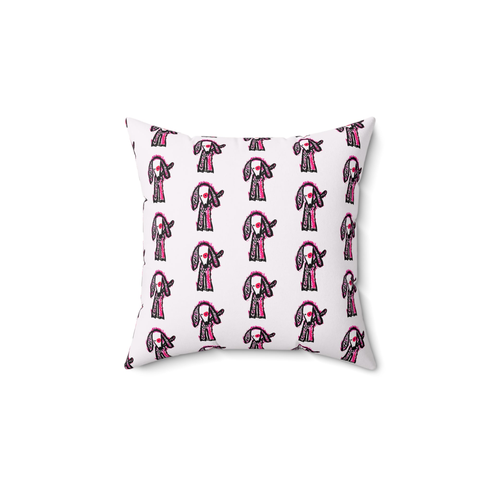 Bubble Gum Pink Puppy Decorative Pillow