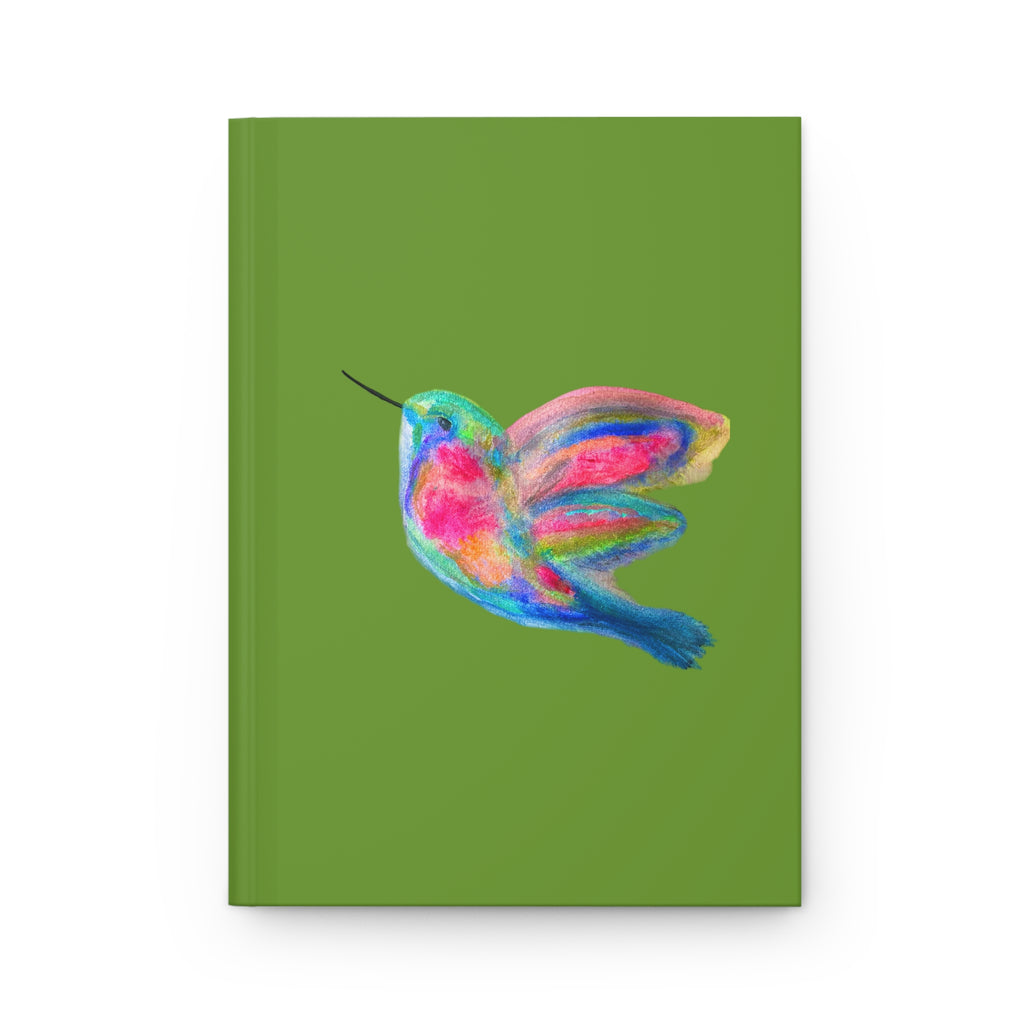 Hummingbird Green Matte 150 Page Lined Hardcover Journal Flat Notebook