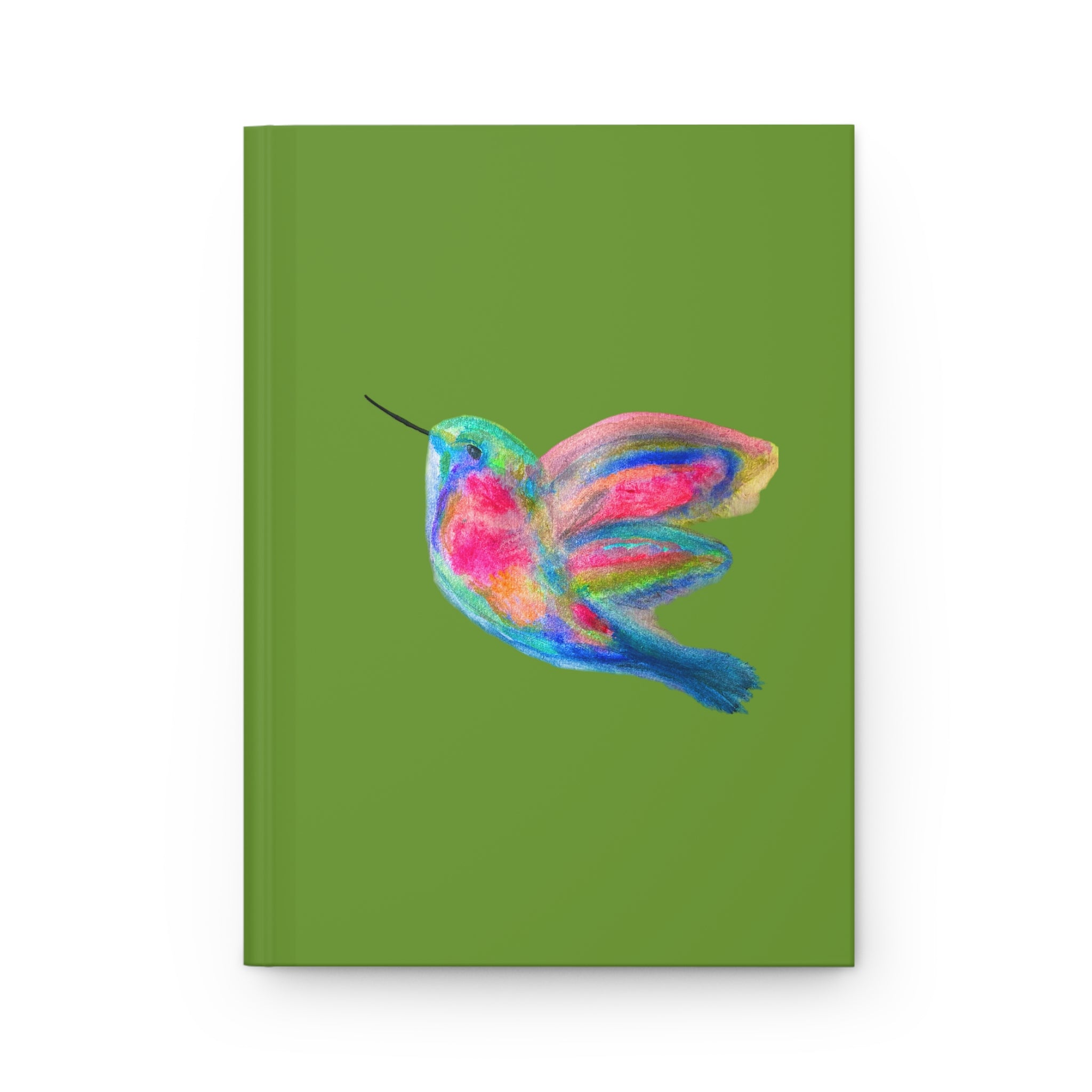 Hummingbird Green Matte 150 Page Lined Hardcover Journal Flat Notebook