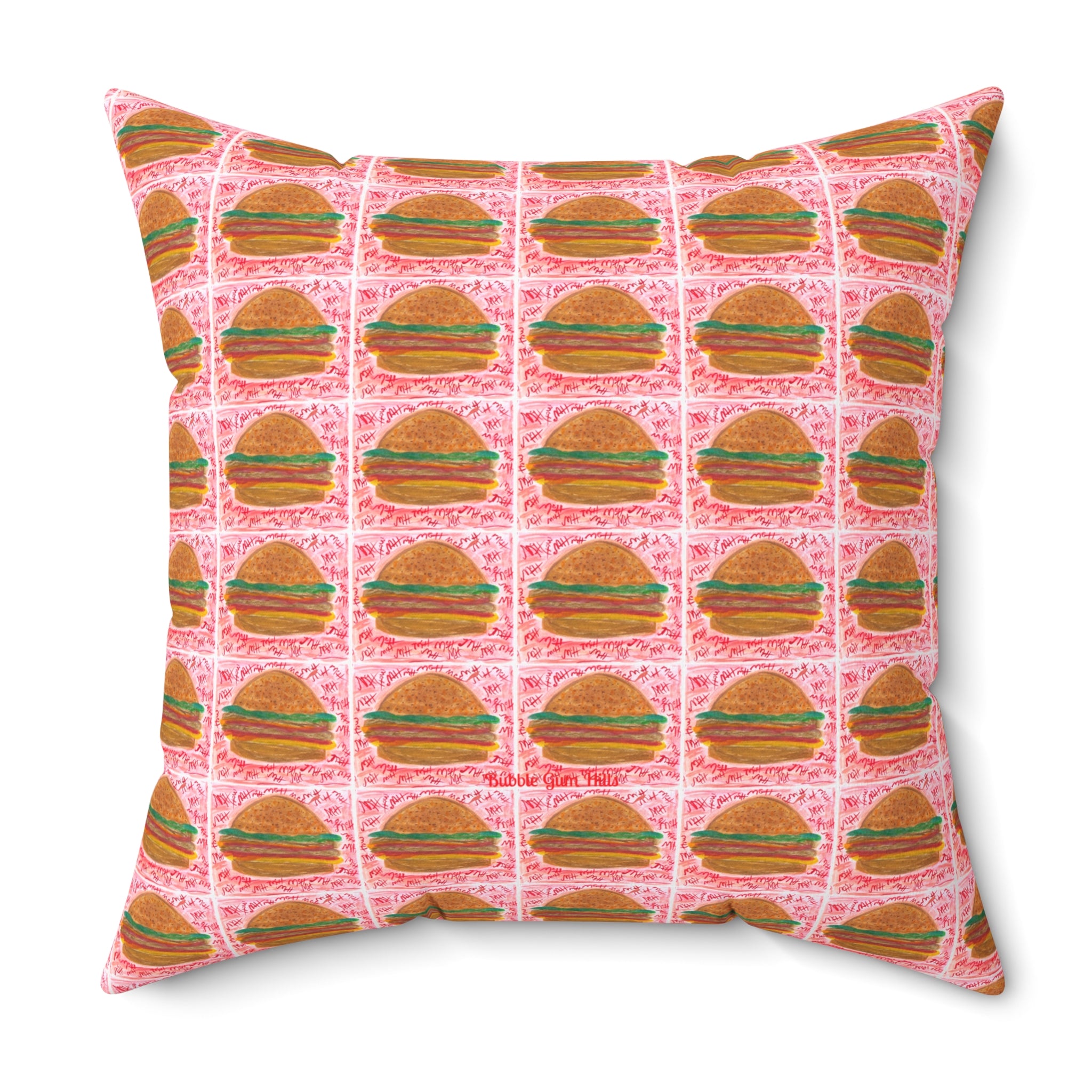 McHottie Fries Please! Burger Back Pattern Decorative Throw Pillow