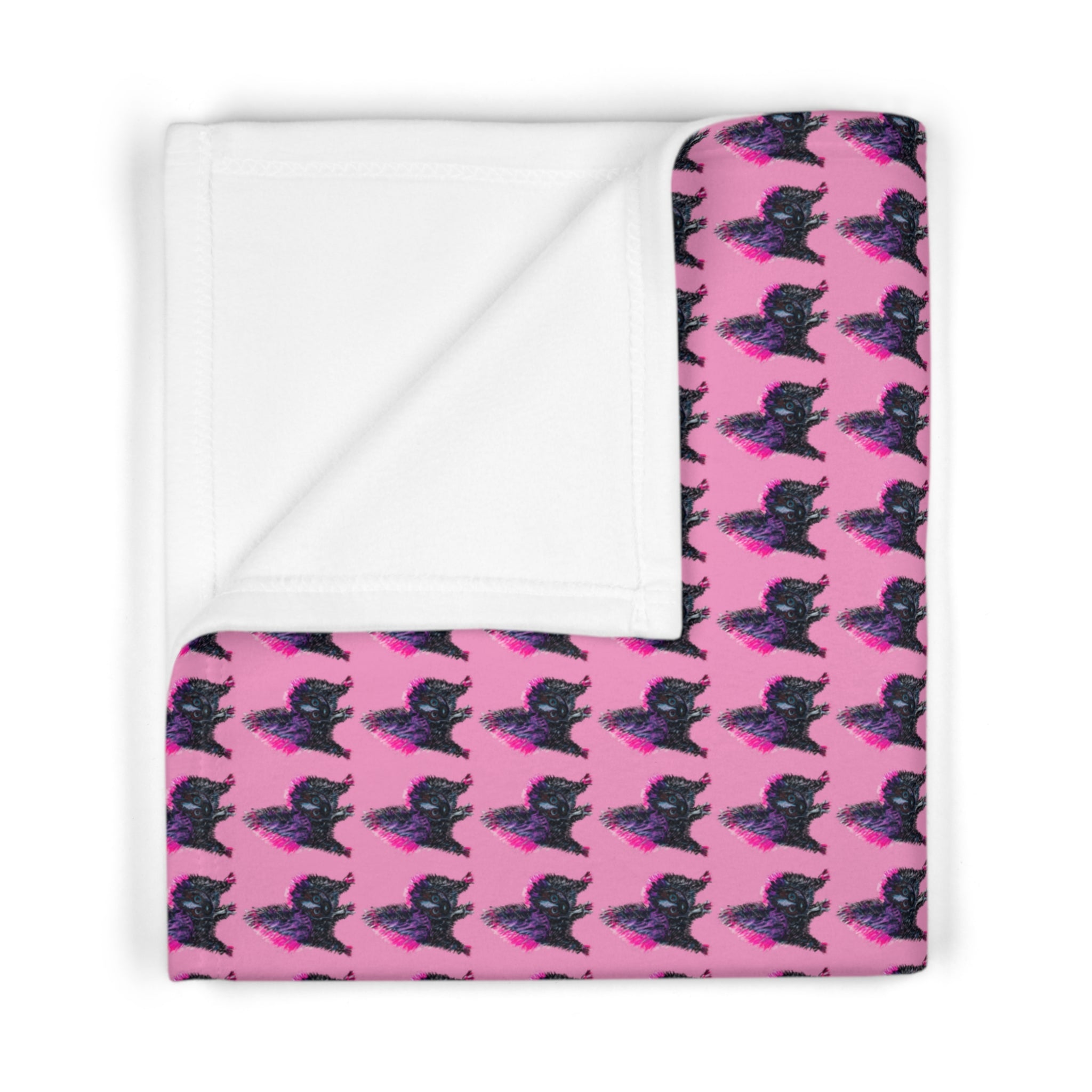 Pink Punk Skunk Baby Blanket — Soft Fleece Infant Throw for Nursery & Newborn Gift