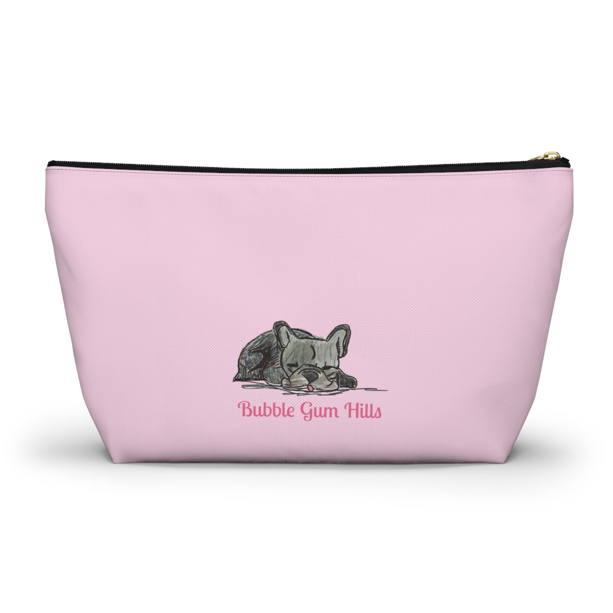 Cute Blue Gray French Bulldog Makeup Accessory Pouch Zipper Bag Day or Travel Small & Large