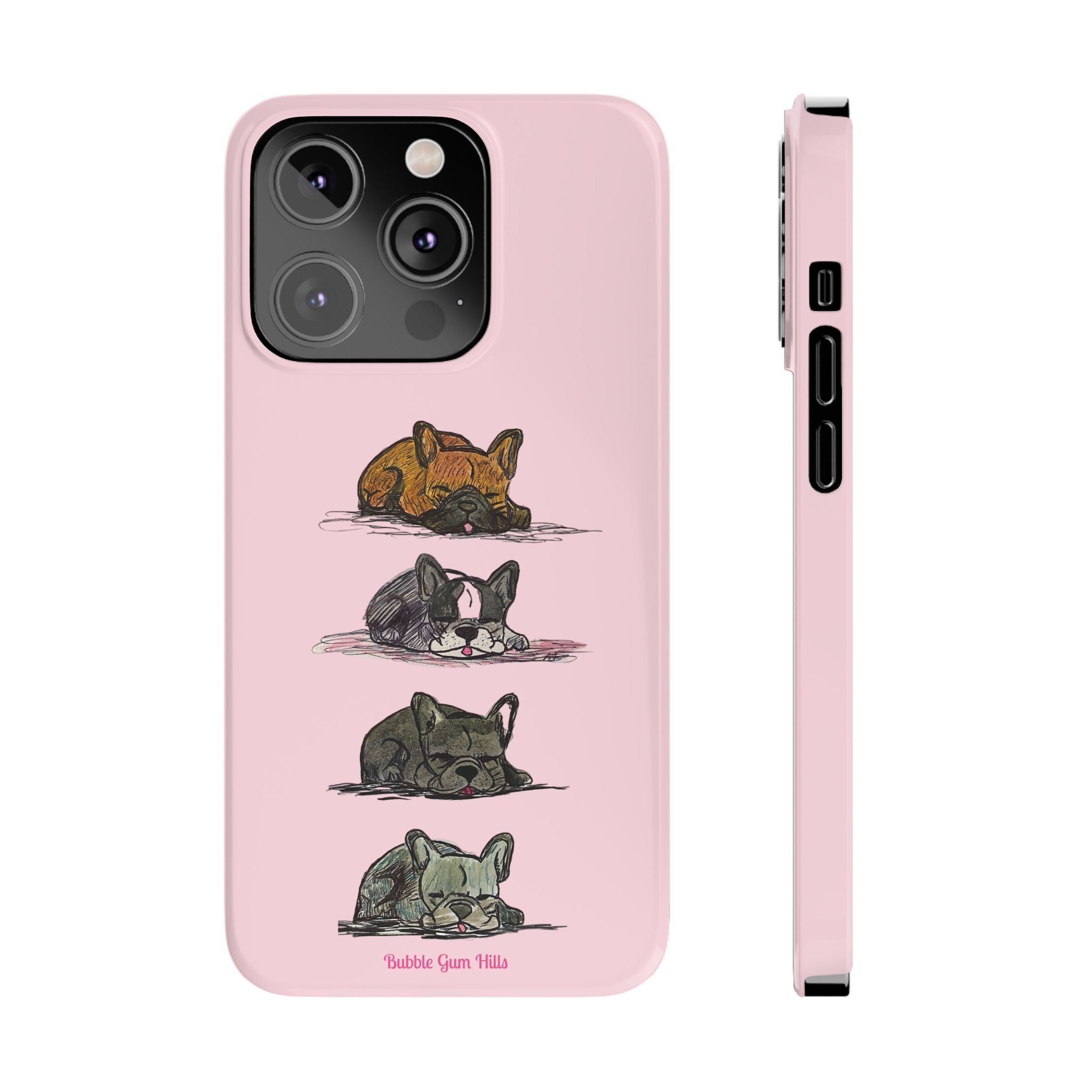 Sleeping French Bulldogs Slim Phone Case — Cute Nap Stack Pet iPhone Cover