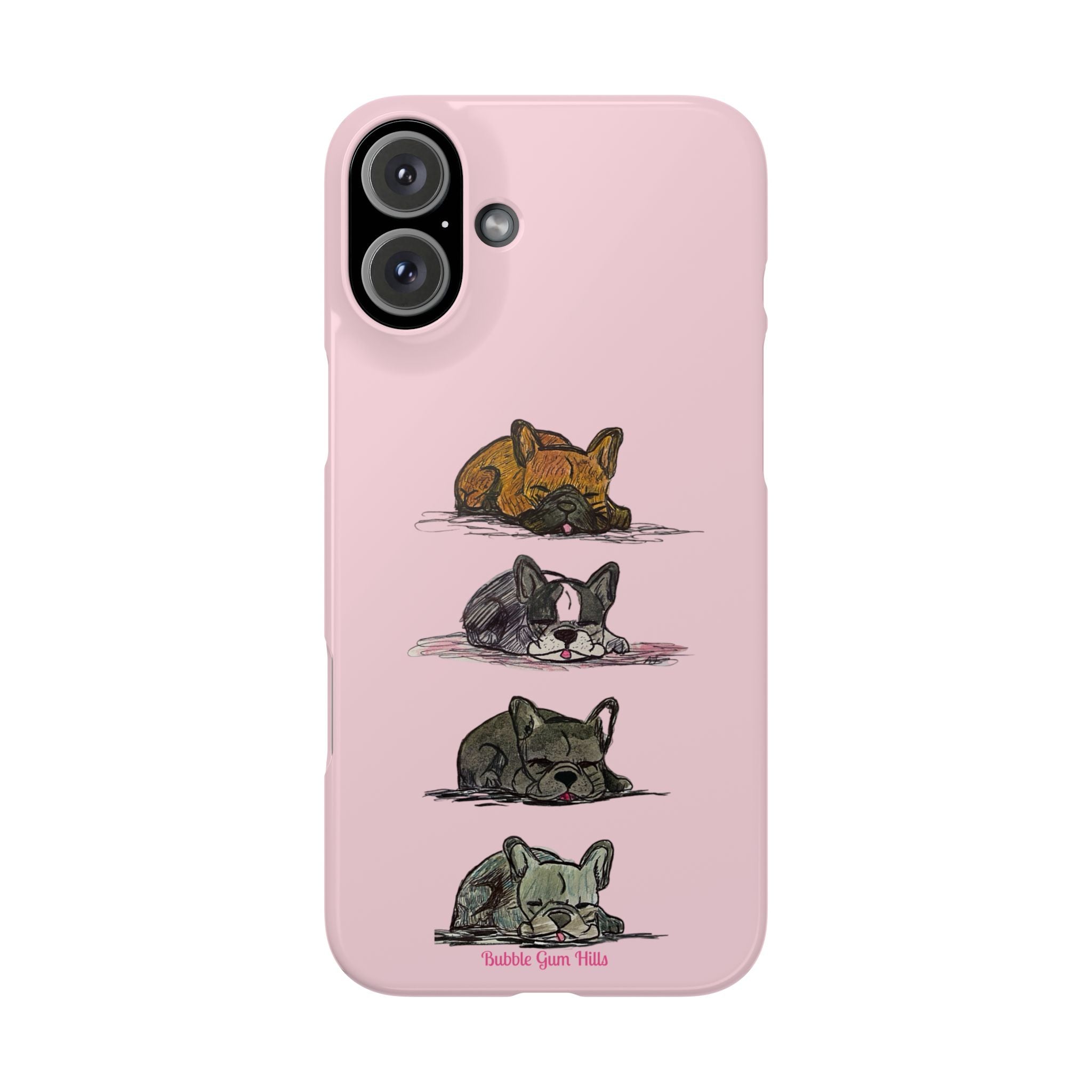 Sleeping French Bulldogs Slim Phone Case — Cute Nap Stack Pet iPhone Cover