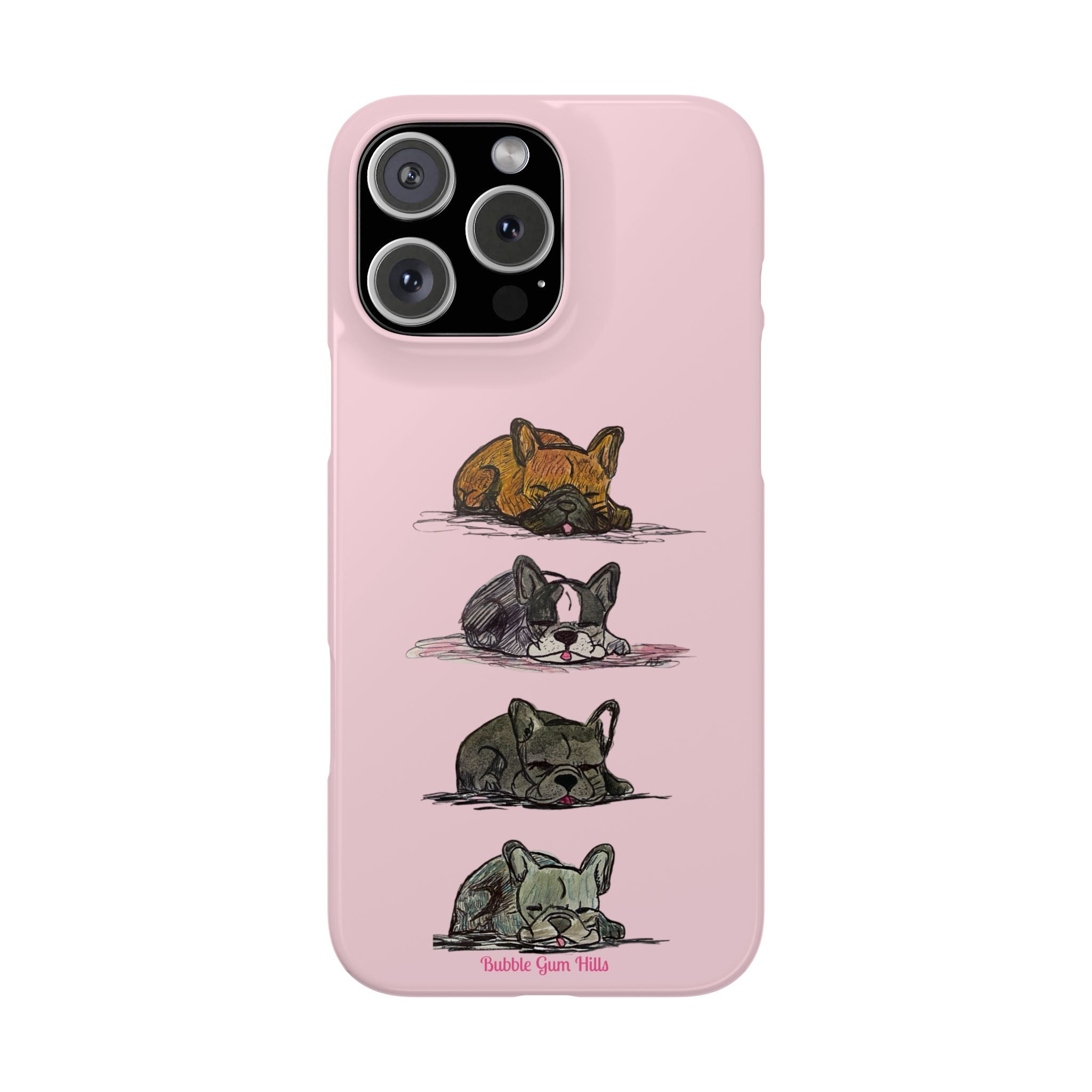 Sleeping French Bulldogs Slim Phone Case — Cute Nap Stack Pet iPhone Cover