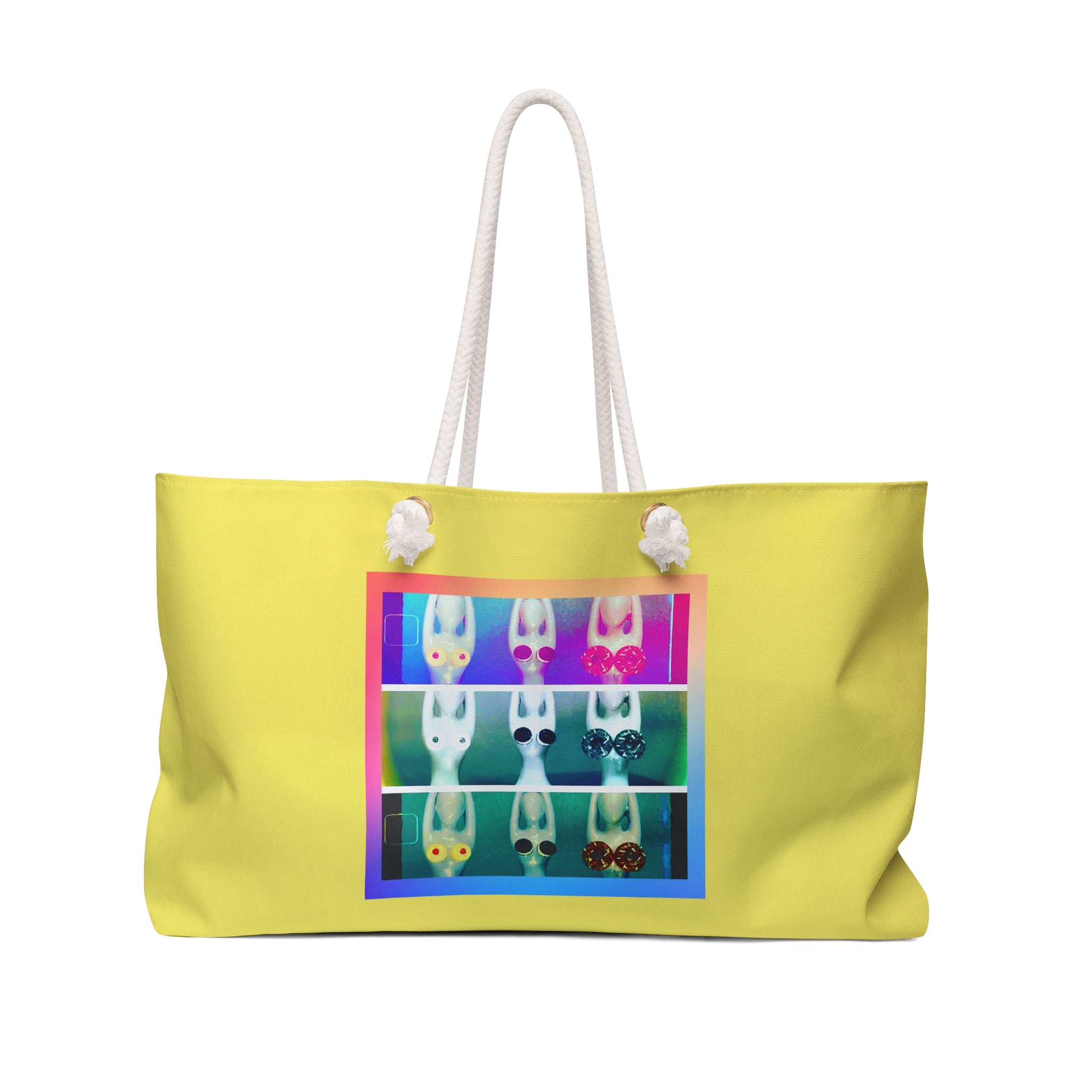 Ladies in Yoga Pop Art Yellow Tote Bag – Funny Quirky Yoga Studio Class Bag
