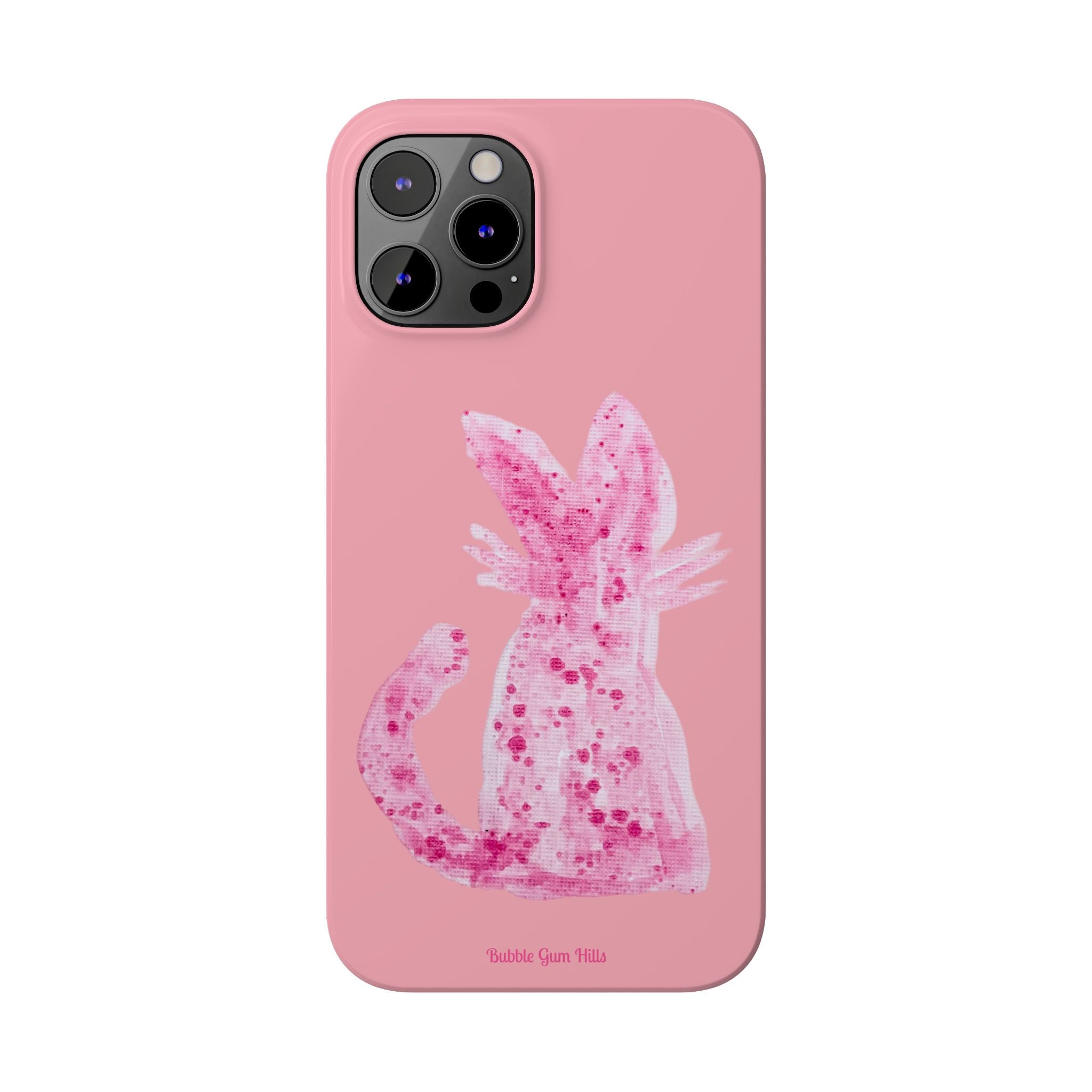 Pink Watercolor Kitty Cat Slim Phone Case – Cute Pastel iPhone Cover