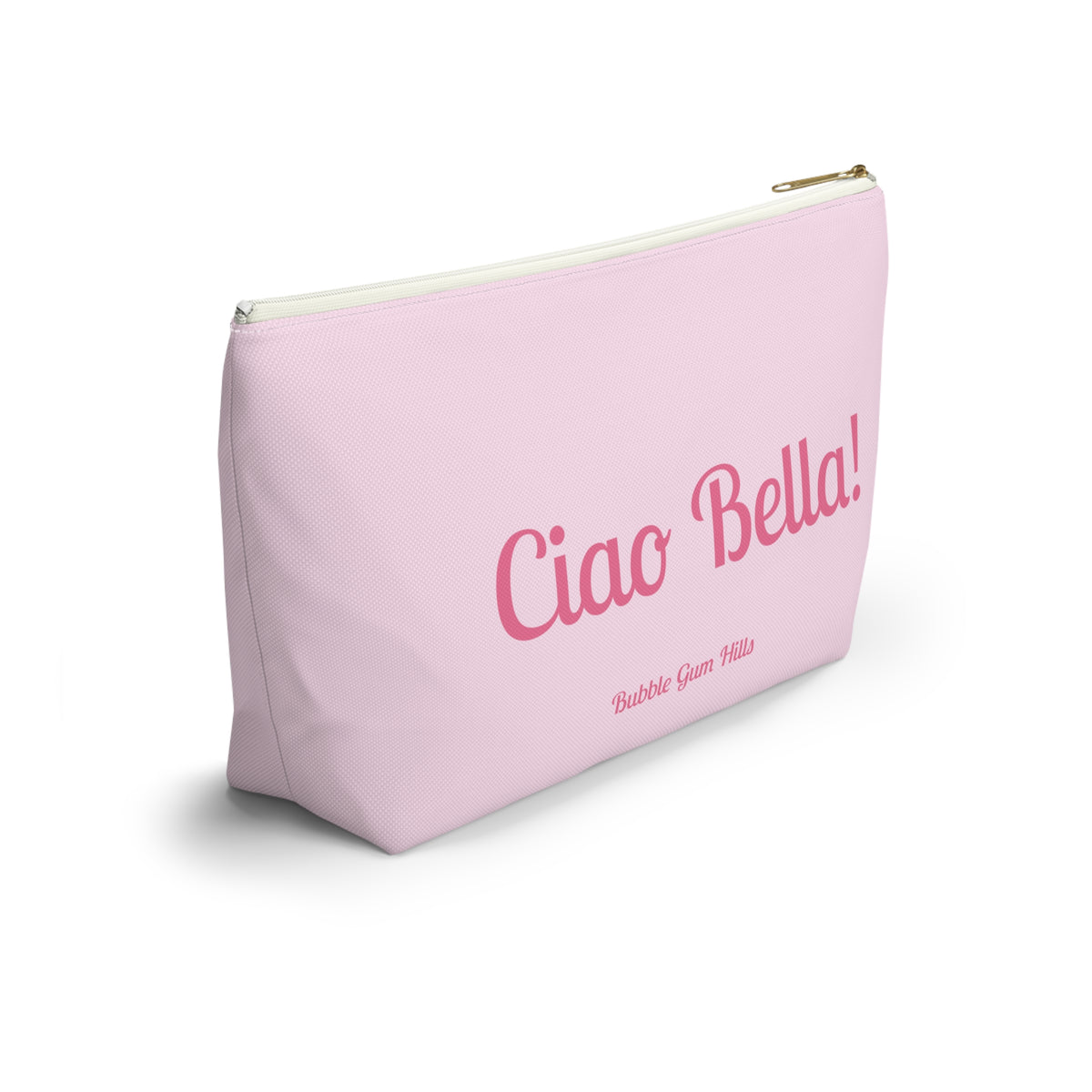 Dolce Vita "Ciao Bella!" Retro Pink Phone Accessory Makeup Pouch Zipper Bag Small & Large