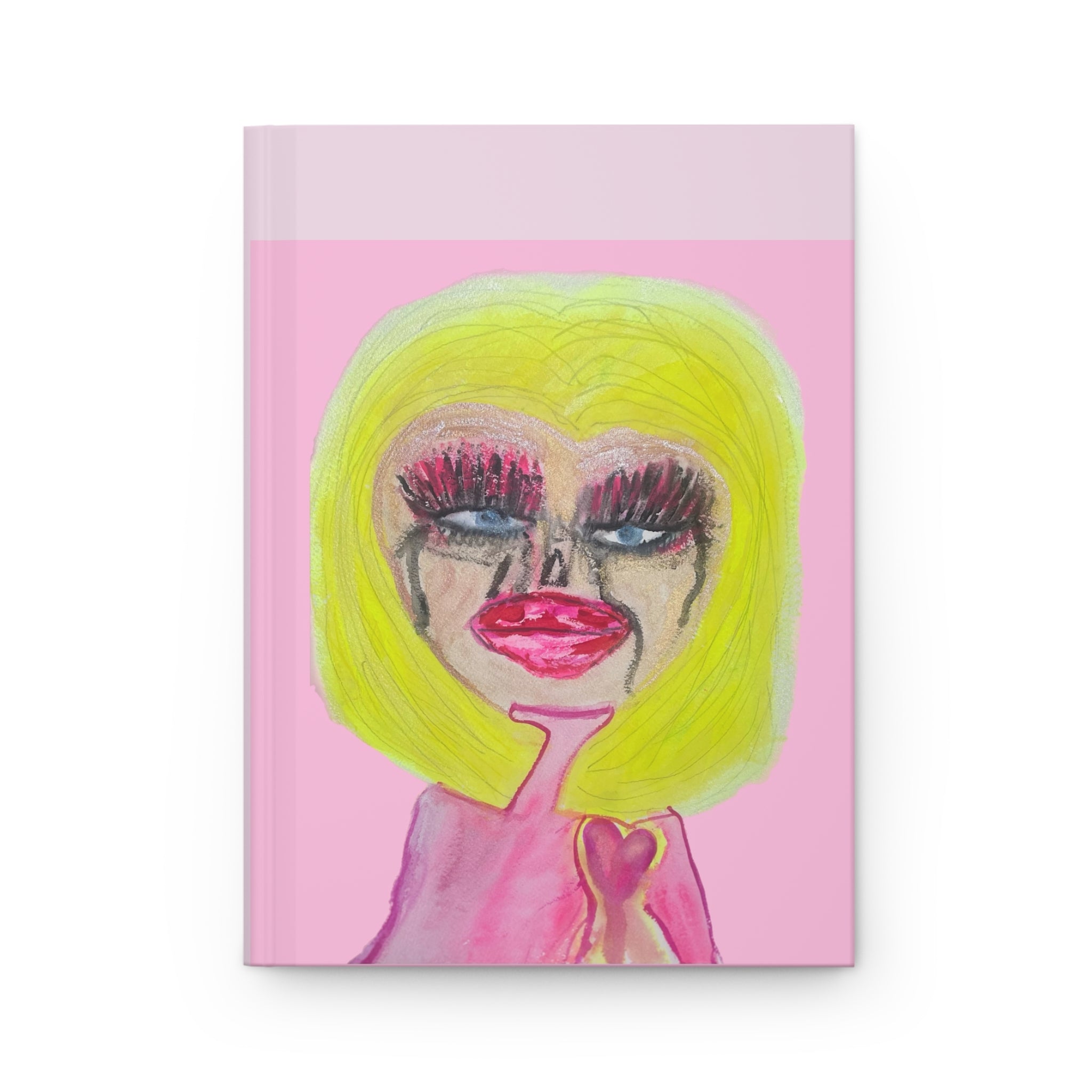 Blondie Pop Art Hardcover Journal — Pink Pop Portrait Art Notebook Journal Diary 150 Page Lined Pages