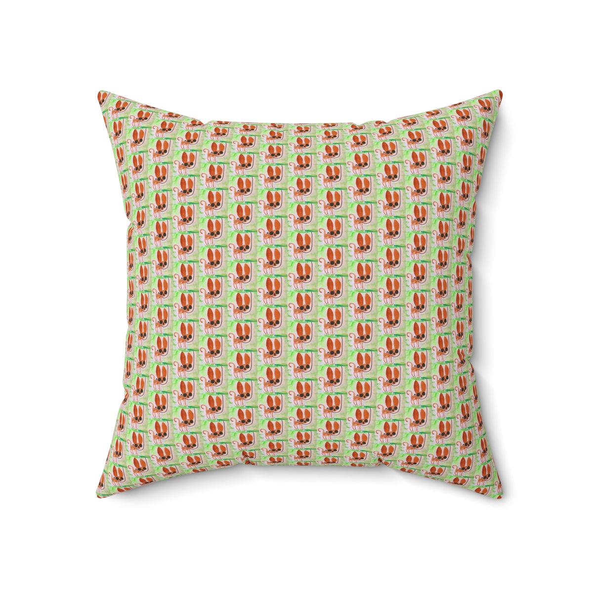 Tiny Chihuahua Dog Walk Pattern Square Throw Pillow- Novelty Dopamine Pillow for Dog Lovers