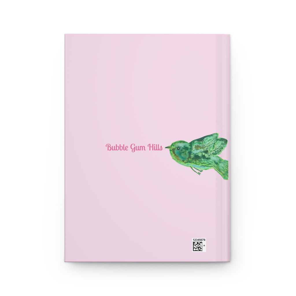 Watercolor Green Bird Pink Matte Hardcover Journal Notebook Diary for Bird Loving Writers Lined 150 Page