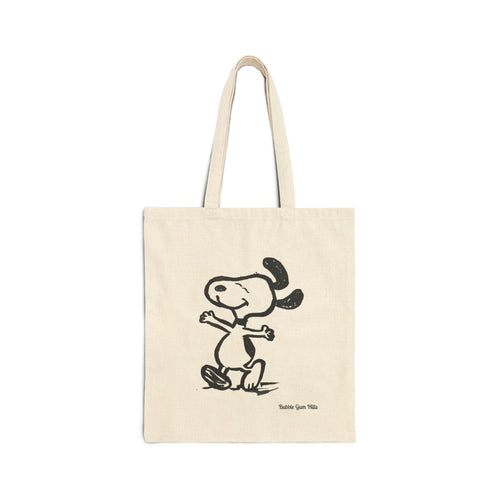 Cute Doggy Style Illustration Canvas Tote | Double -Sided- Happy Dance- Begging Face
