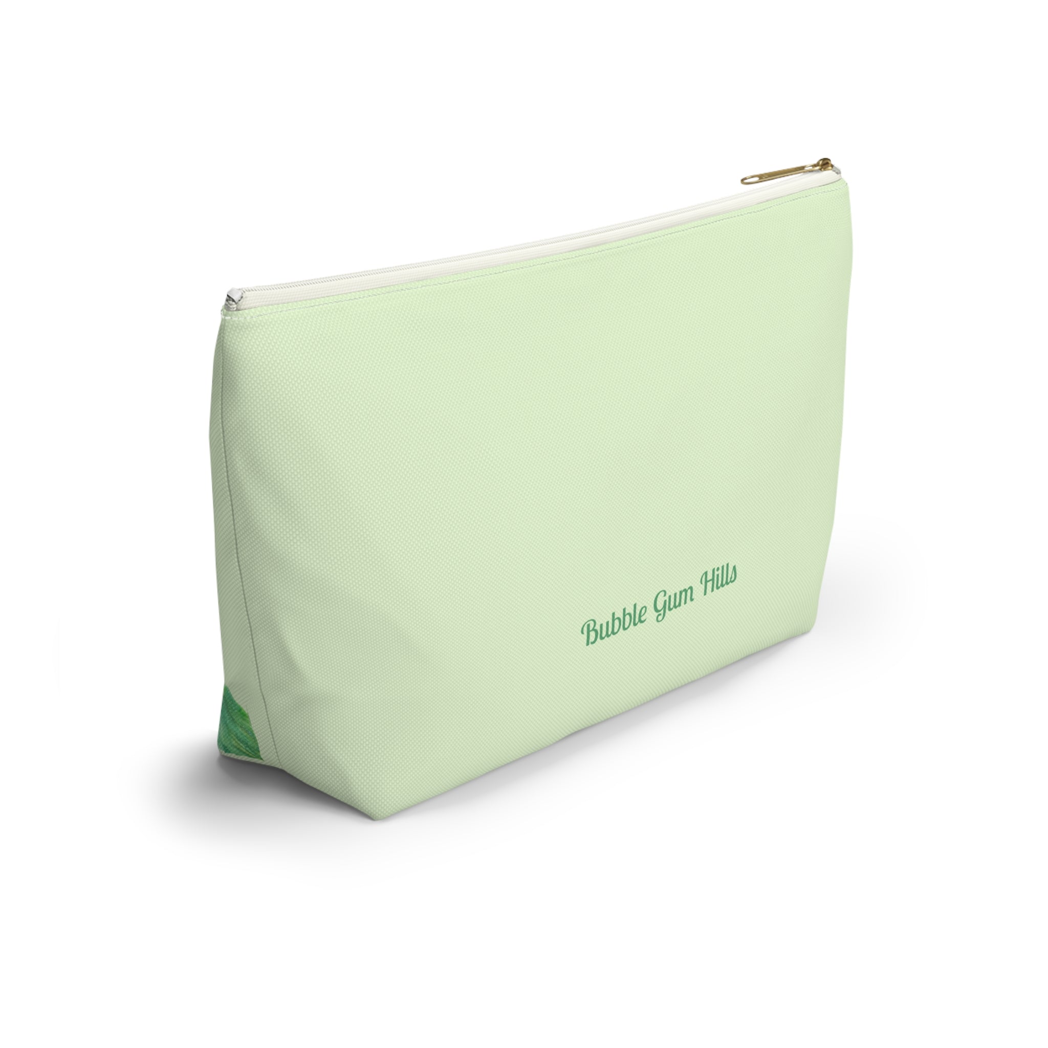 Shades of Green Bird Watercolor Zipper Accessory Makeup Day or Travel Cosmetic Pouch Bag