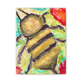 Bee Artwork Canvas Print — Colorful Honeybee Wall Art, Floral Garden Decor