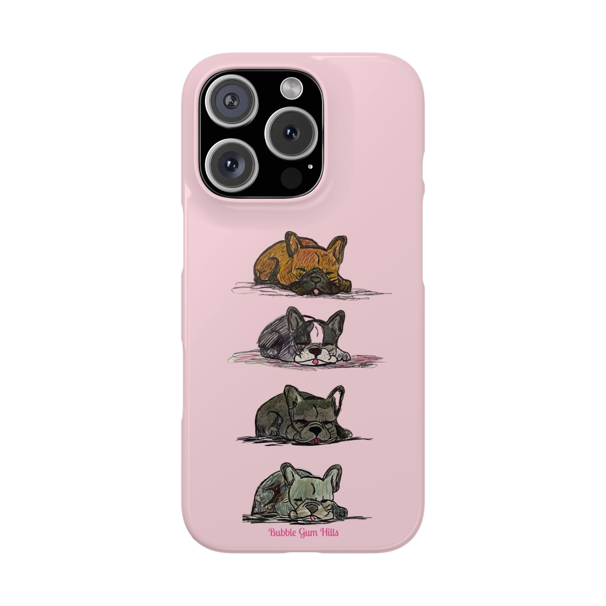 Sleeping French Bulldogs Slim Phone Case — Cute Nap Stack Pet iPhone Cover