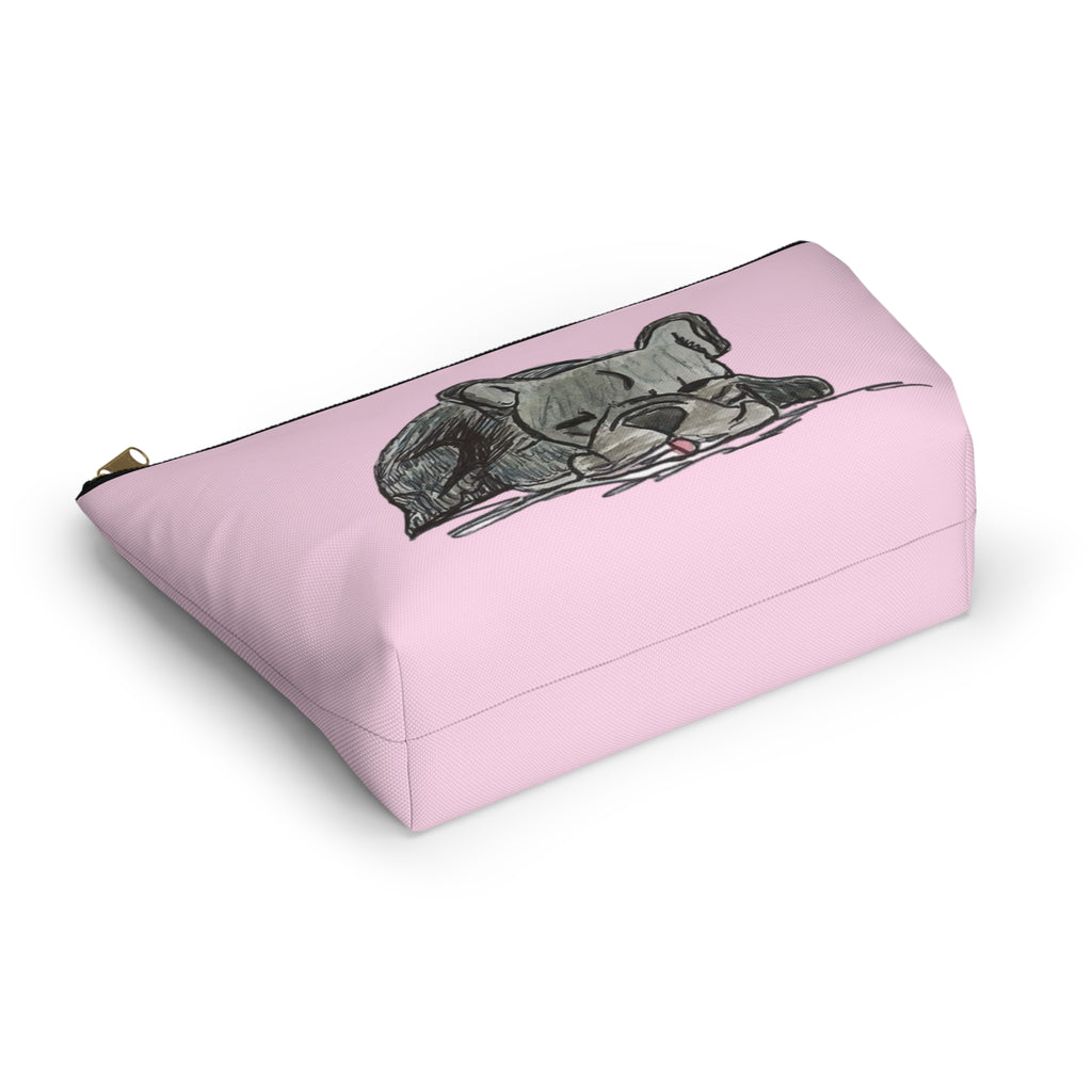 Cute Blue Gray French Bulldog Makeup Accessory Pouch Zipper Bag Day or Travel Small & Large