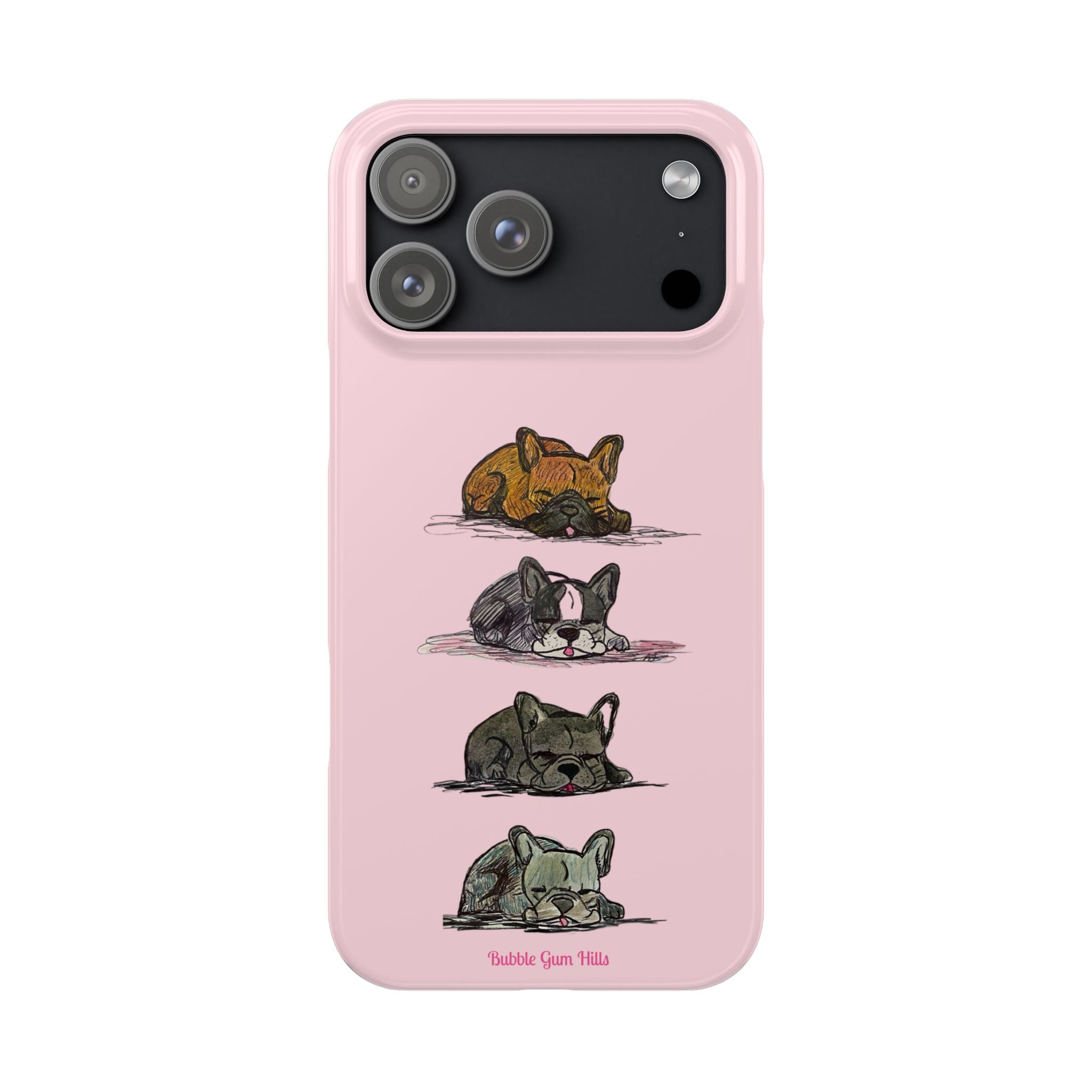 Sleeping French Bulldogs Slim Phone Case — Cute Nap Stack Pet iPhone Cover