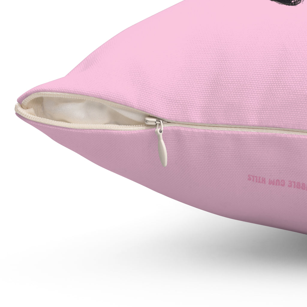 Bats Decorative Pink Halloween Pillow — "Wake Me Up When The Candy Arrives"