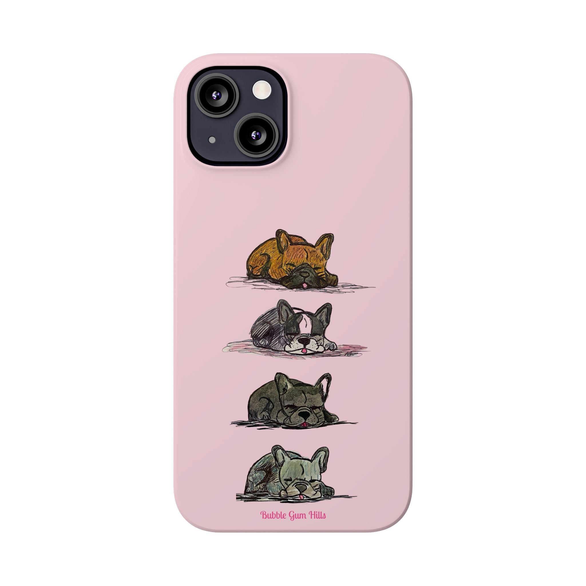 Sleeping French Bulldogs Slim Phone Case — Cute Nap Stack Pet iPhone Cover