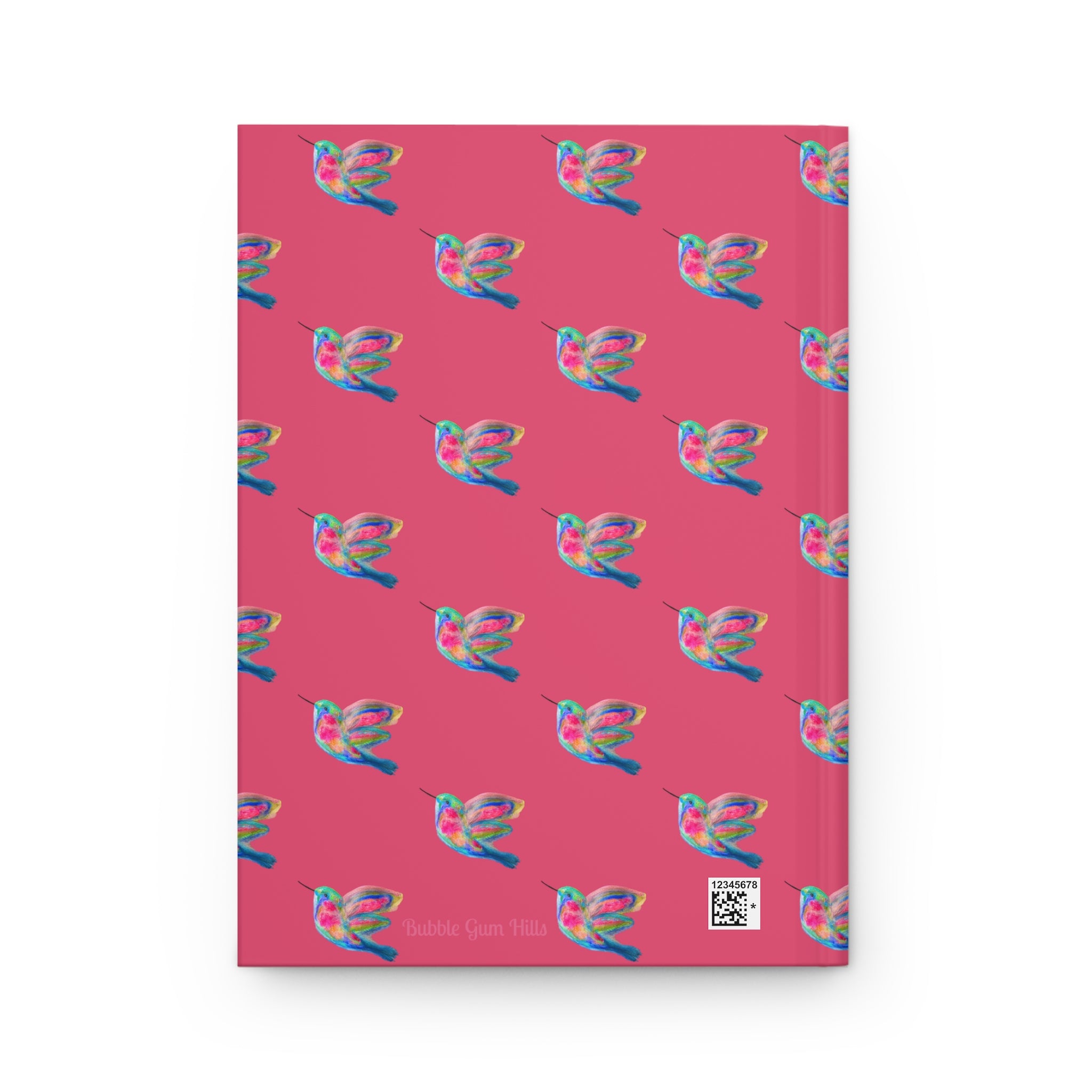 Sweet Hummingbirds Green Matte 150 Page Lined Hardcover Flat Journal Notebook