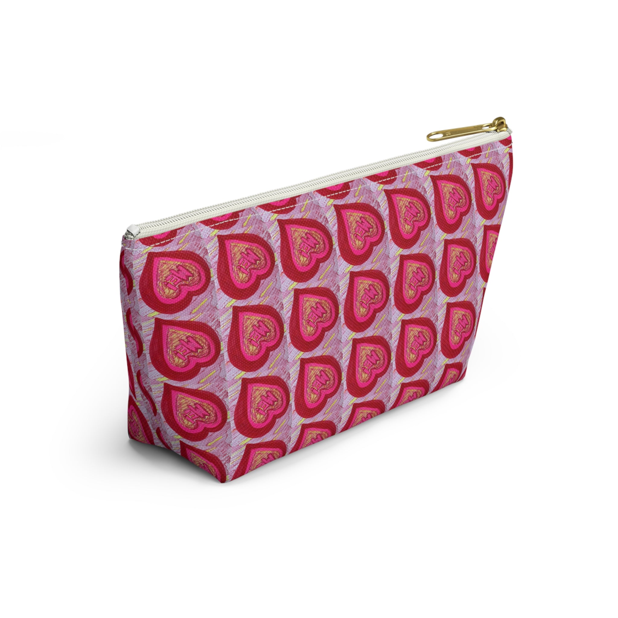 Cute Ted Pink Heart Pattern Makeup Accessories Pouch – Day Bag or Travel Small & Large