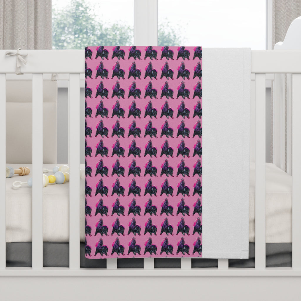 Pink Punk Skunk Baby Blanket — Soft Fleece Infant Throw for Nursery & Newborn Gift