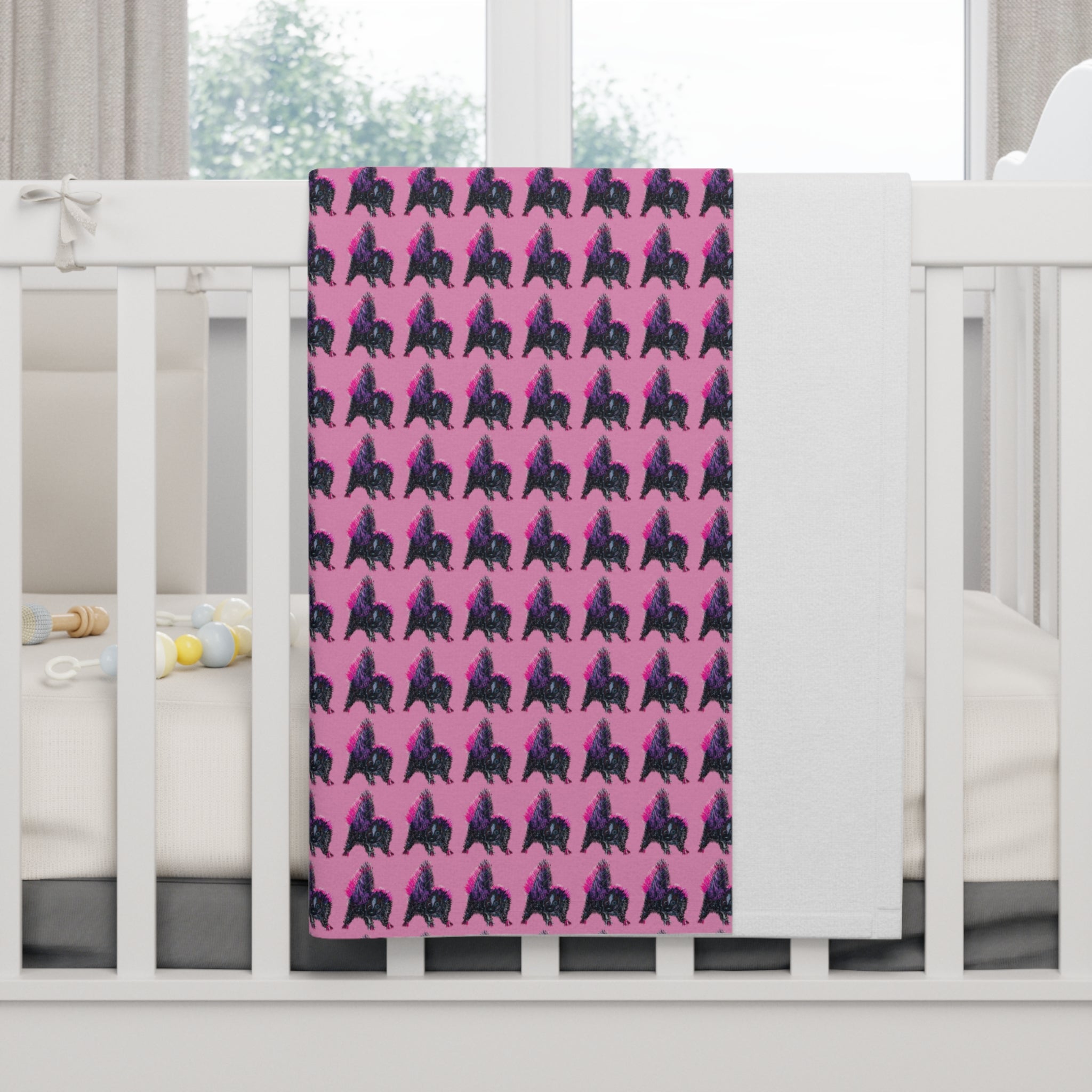 Pink Punk Skunk Baby Blanket — Soft Fleece Infant Throw for Nursery & Newborn Gift