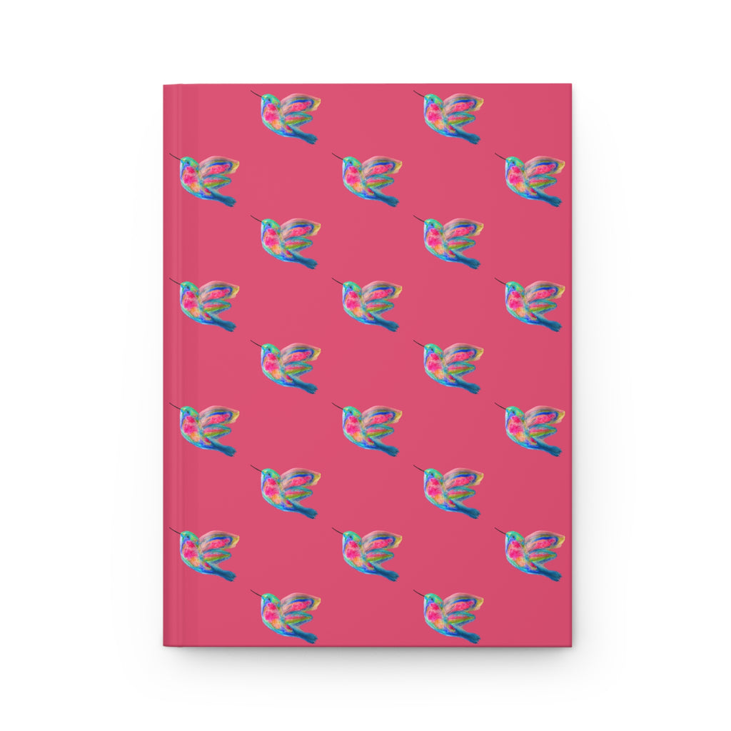 Sweet Hummingbirds Green Matte 150 Page Lined Hardcover Flat Journal Notebook
